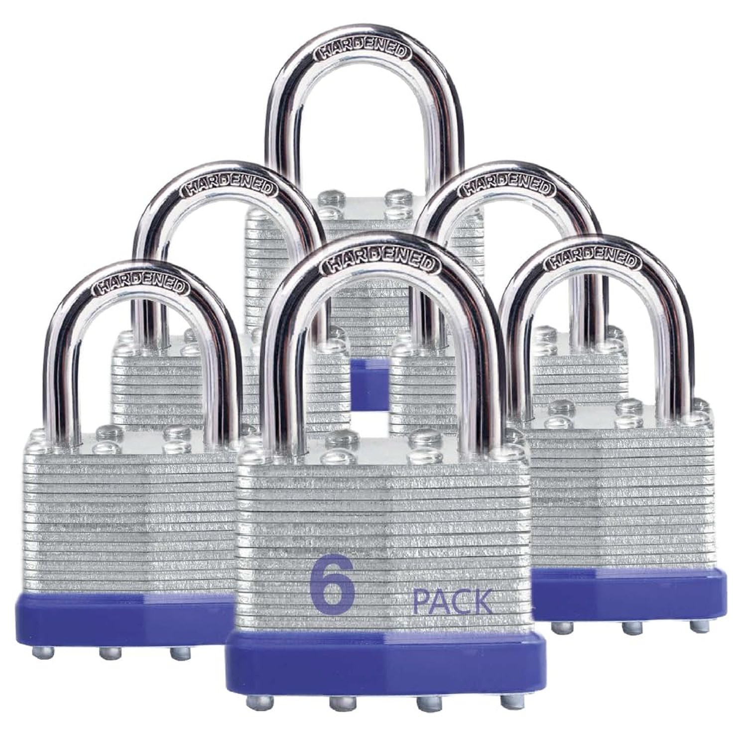 Keyed Alike Laminated Steel Padlocks, Standard Shackle, for Hasp, Shed, Fence...