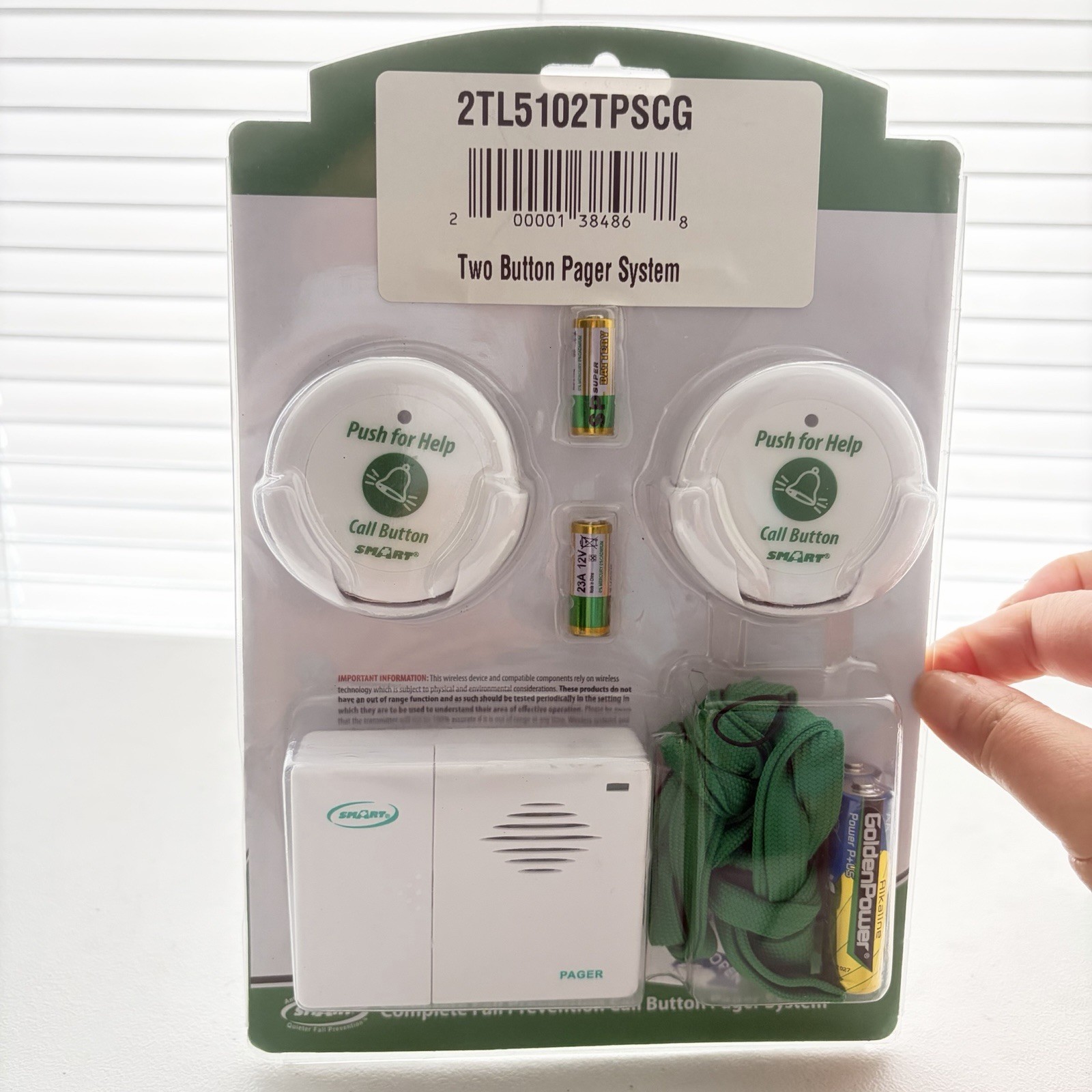Smart Caregiver Two Call Buttons & Wireless Caregiver Pager - 2 Audible Alarms