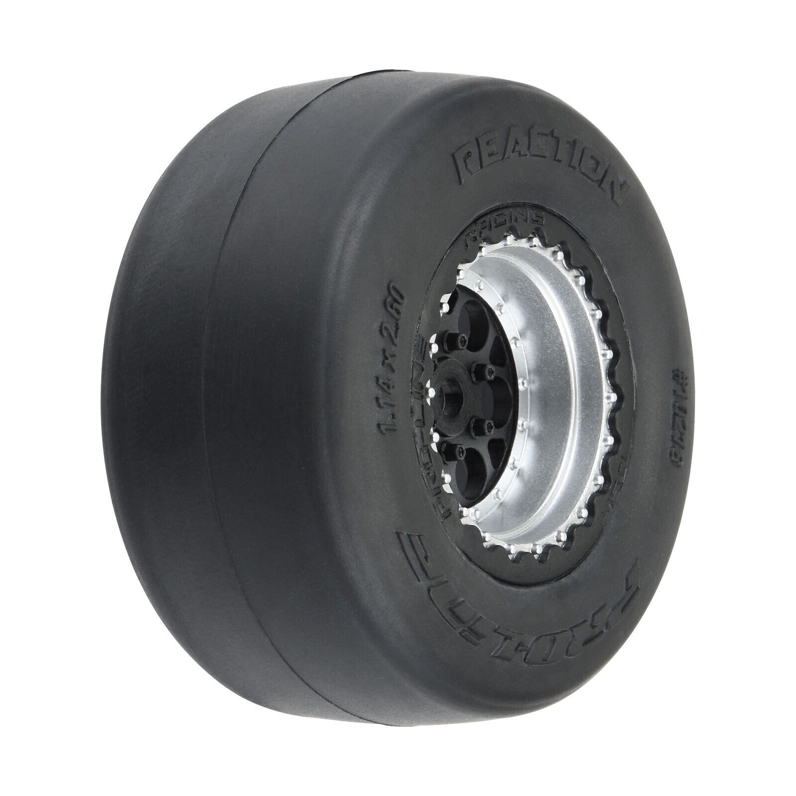Proline 10218-10 1/16 Reaction Rear Tires MTD 8mm Black/Silver: Losi Mini Drag