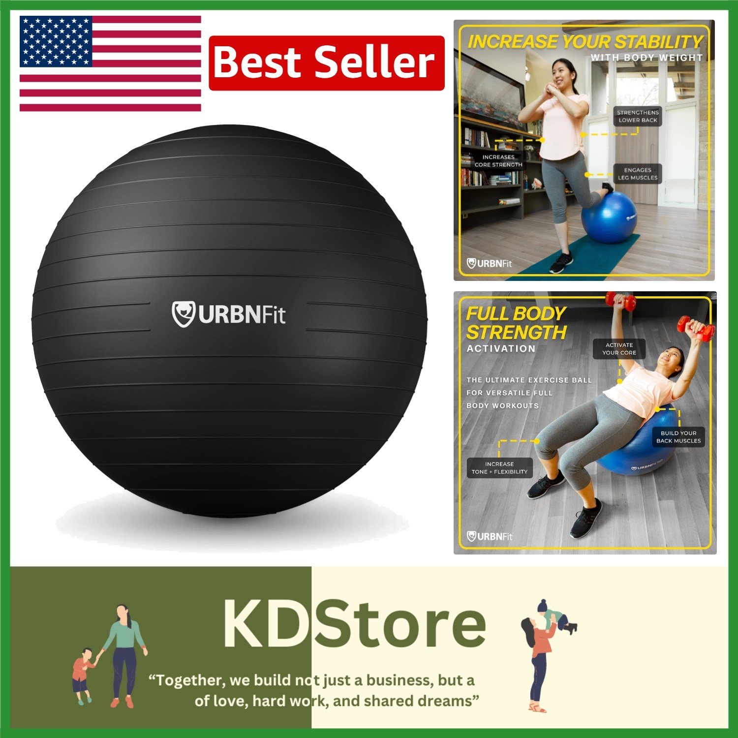 XXL Anti-Burst Swiss Balance Ball - Perfect for Office and Home Workouts