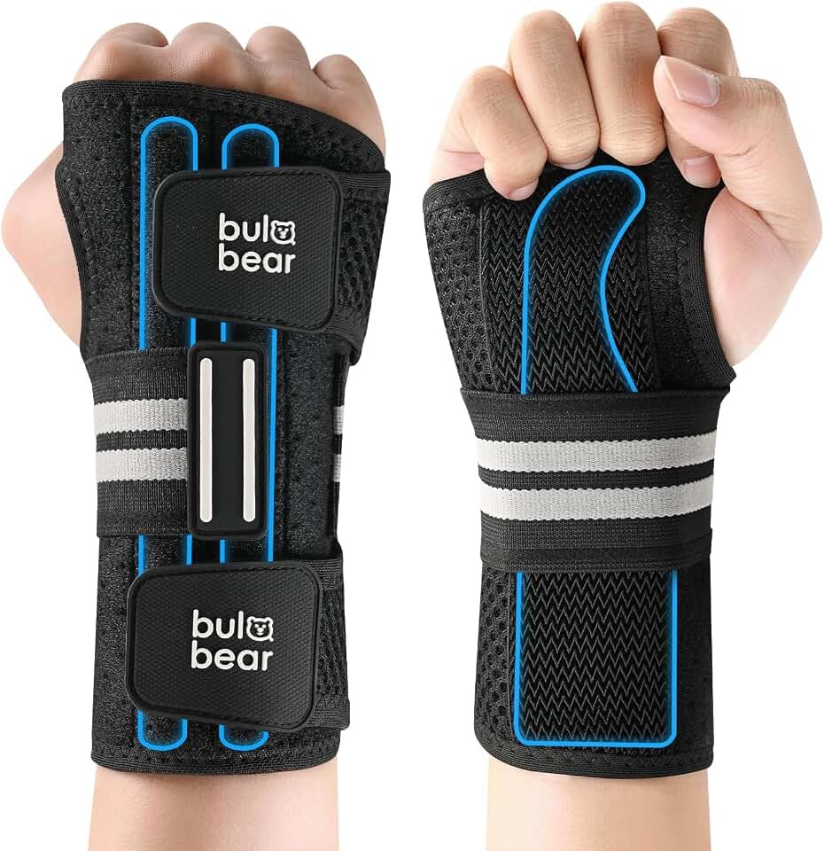 Carpal Tunnel Wrist Brace, Equipped with 3 Ergonomic Splints, Breathable Wrist