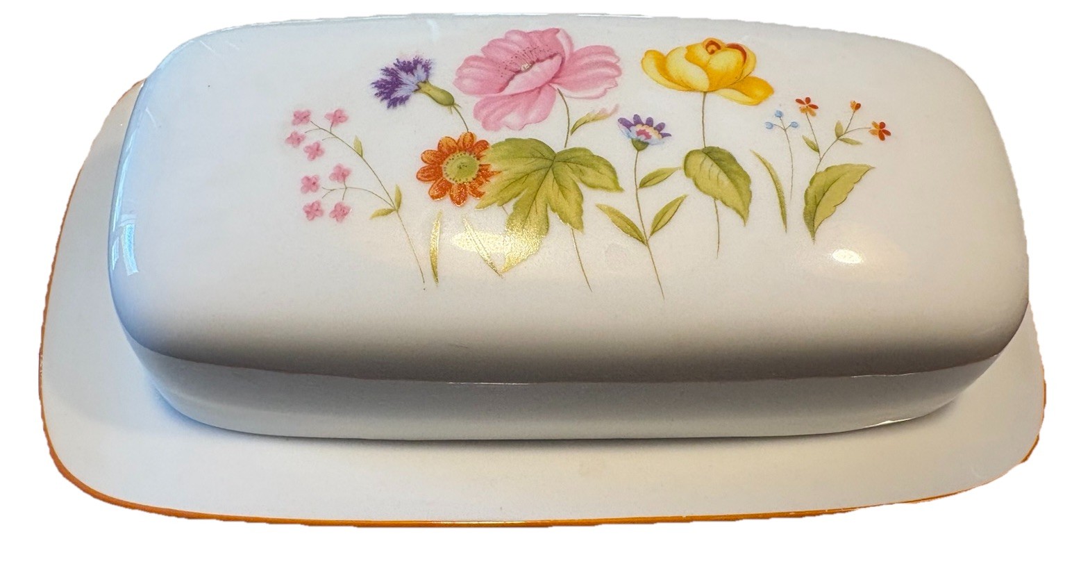 Butter Dish Summer Melody Covered Mikasa Japan Flowers Fine Porcelain China