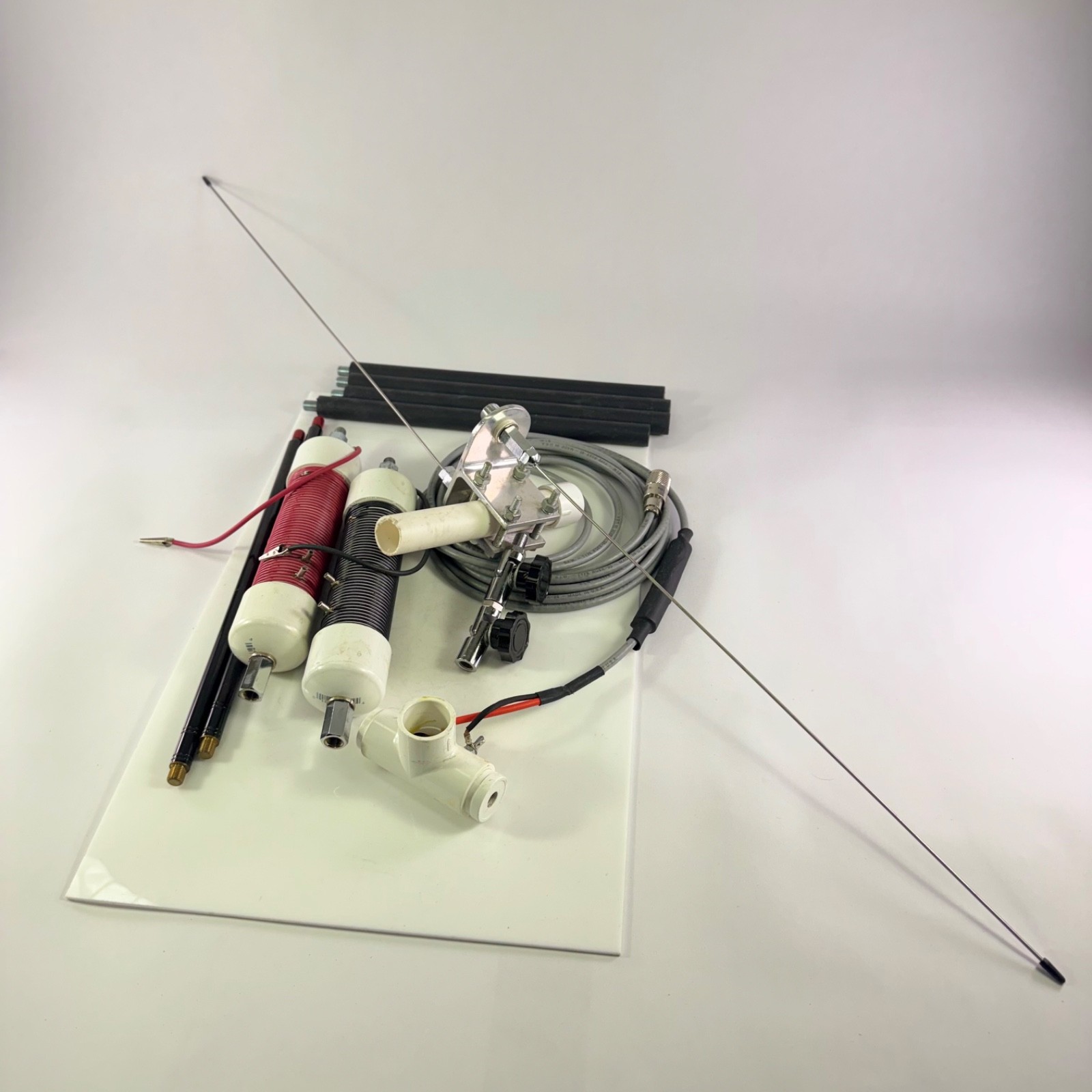 Portable Ham Radio HF Antenna Parts Lot - Tapped Loading Coils Coax Whip & Mount