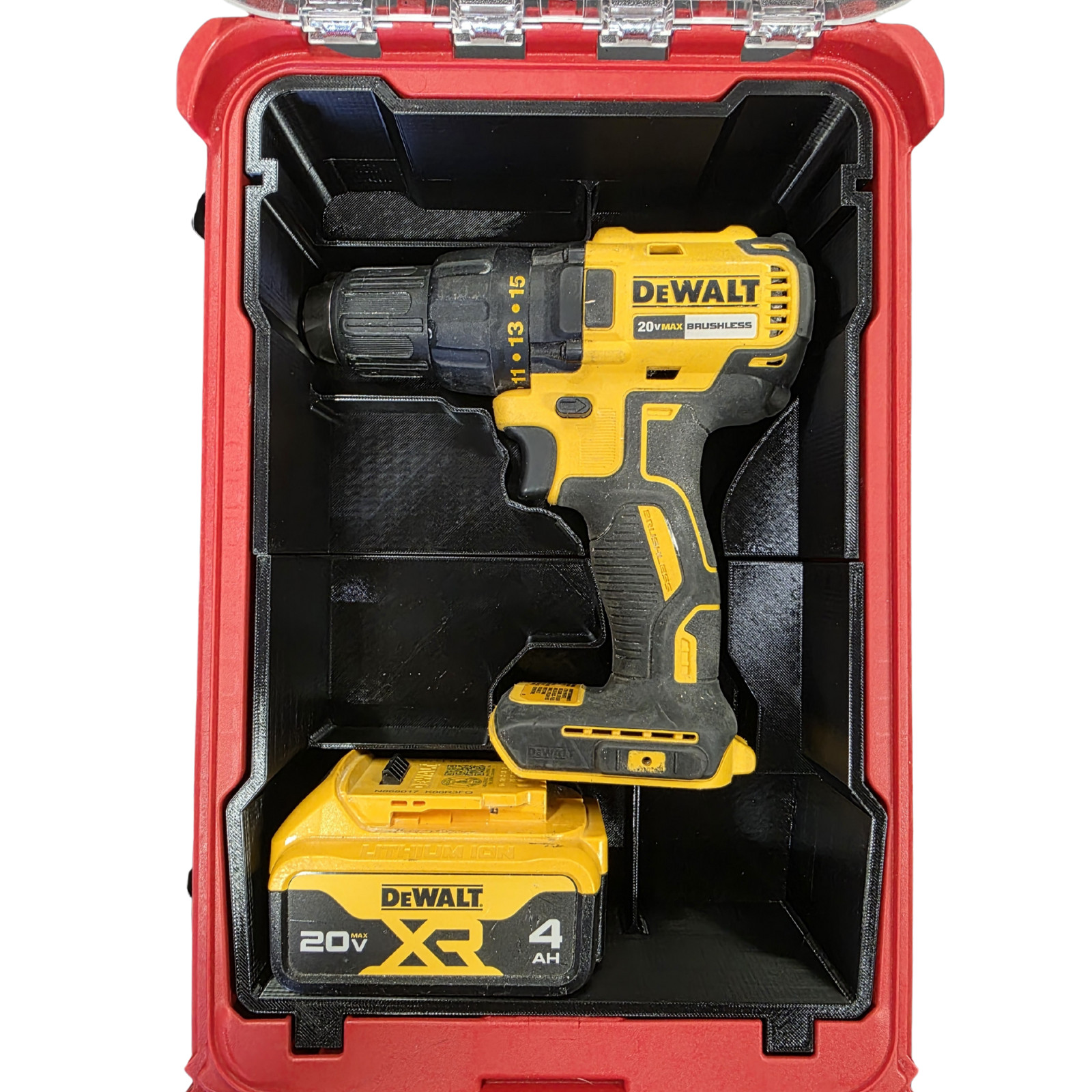 DEWALT Drill & Battery PACKOUT Insert – Fits Milwaukee 48-22-8435 Compact