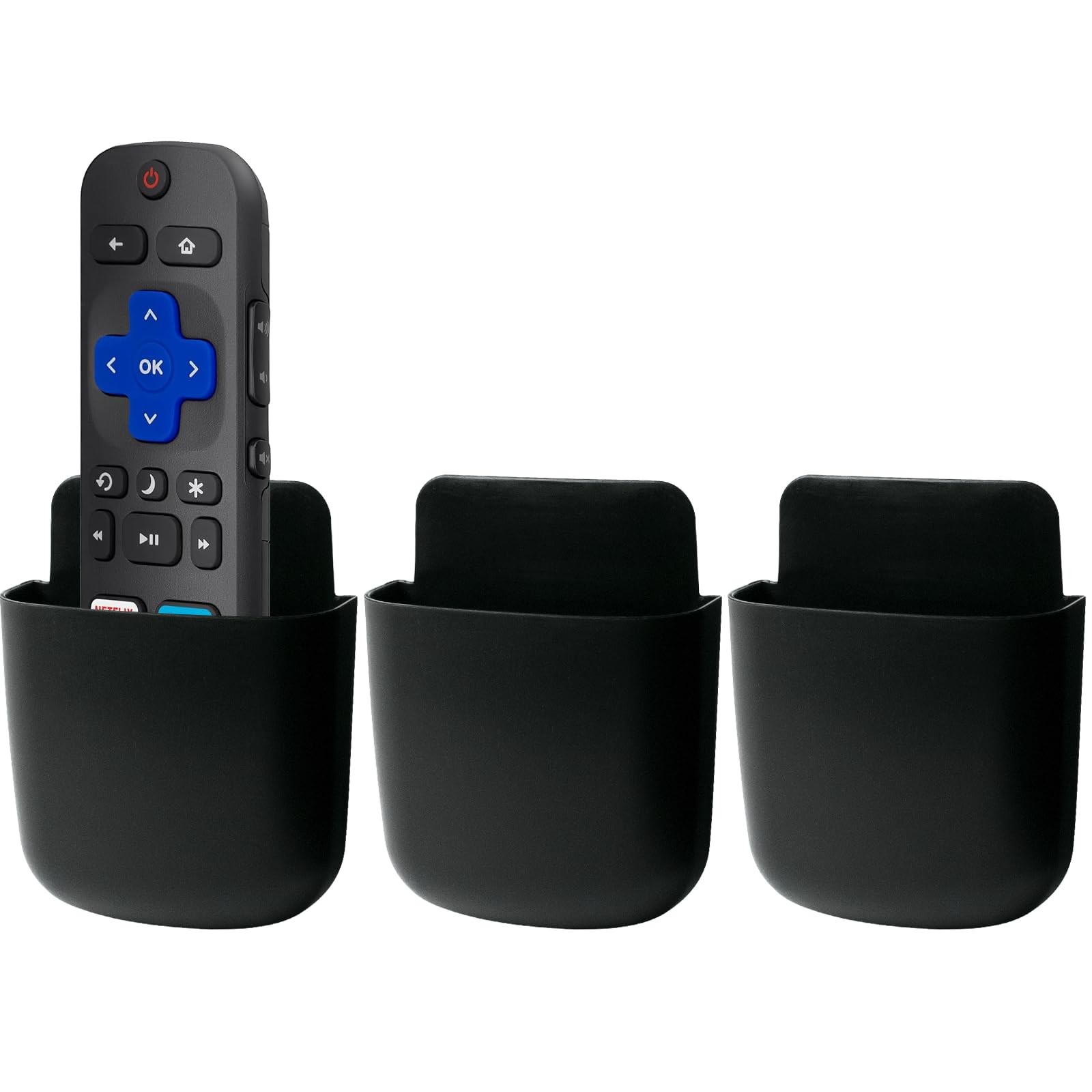 3 Pcs Remote Control Holder Wall Mount Self Adhesive Remote Case Hole-Free St...
