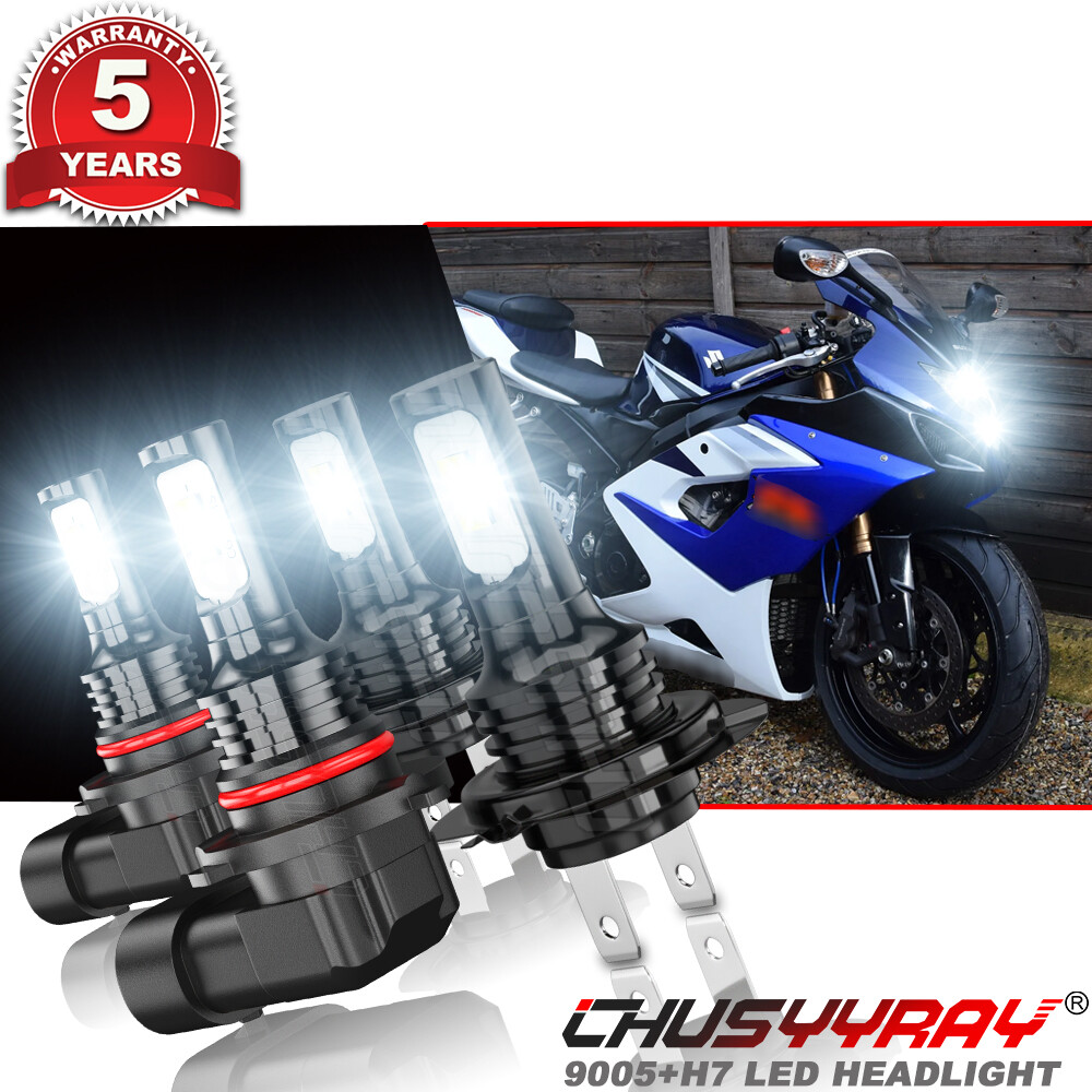 High Power LED Headlight H7 9005 Bulb Light For Suzuki GSXR1300 Hayabusa 1999-07