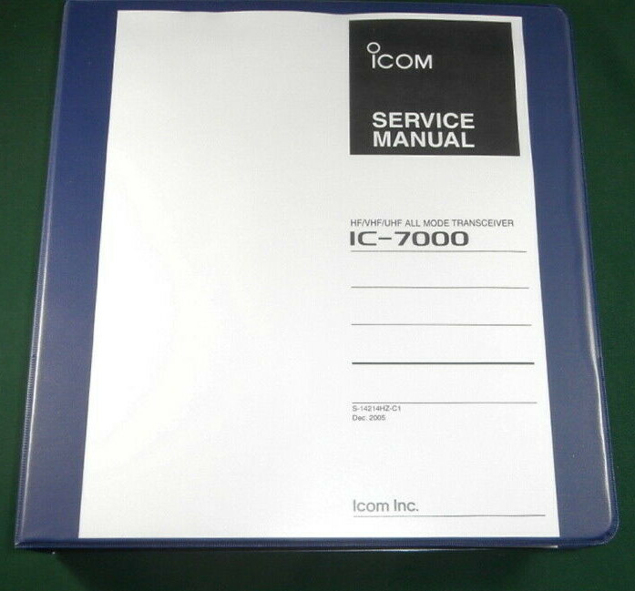 Icom IC-7000 Service Manual: w/ all Service Addendums & Color 11X17 Foldouts