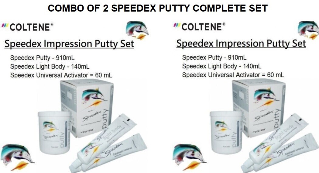 2 x COLTENE SPEEDEX Condensation Silicon Rubber Base Dental Impression Putty Set