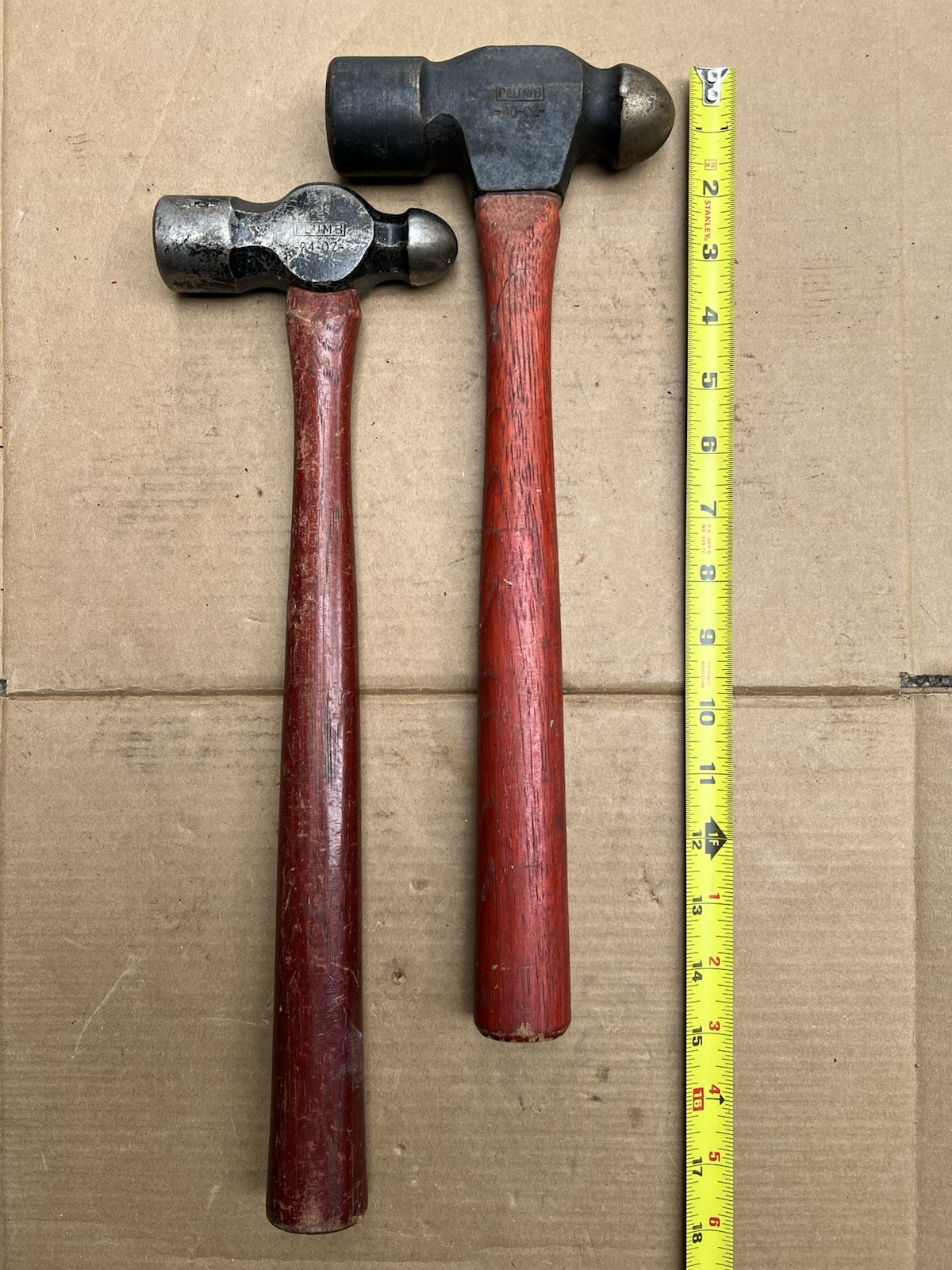 🇺🇸2 Plumb Ball Peen Hammers 24 oz. & 40 oz. Wood Handles🇺🇸