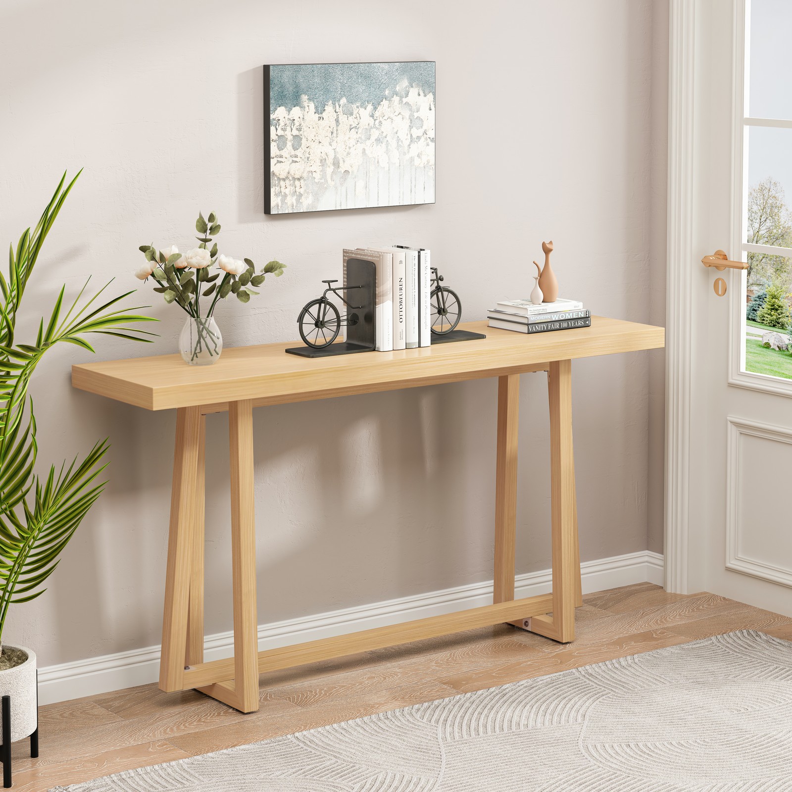 59.84'' Console Table, Stylish Rectangular Entryway Table, Outdoor Console Tabl