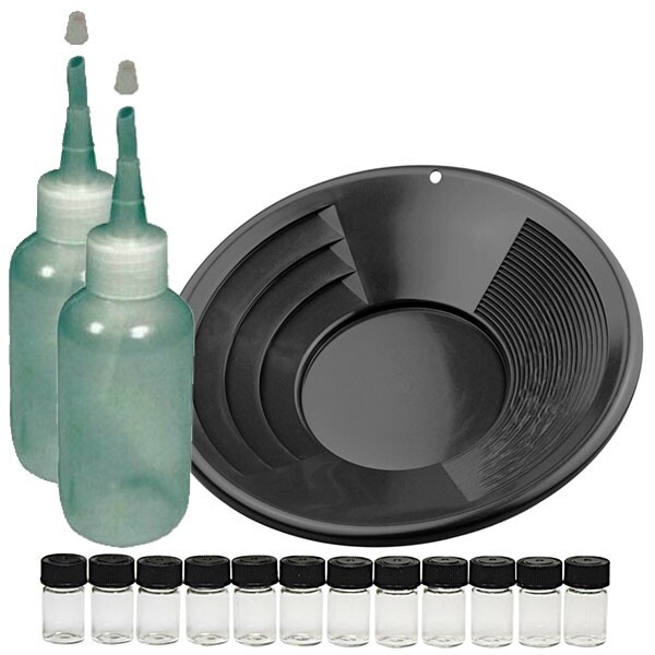 14" Black Gold Pan Panning Kit