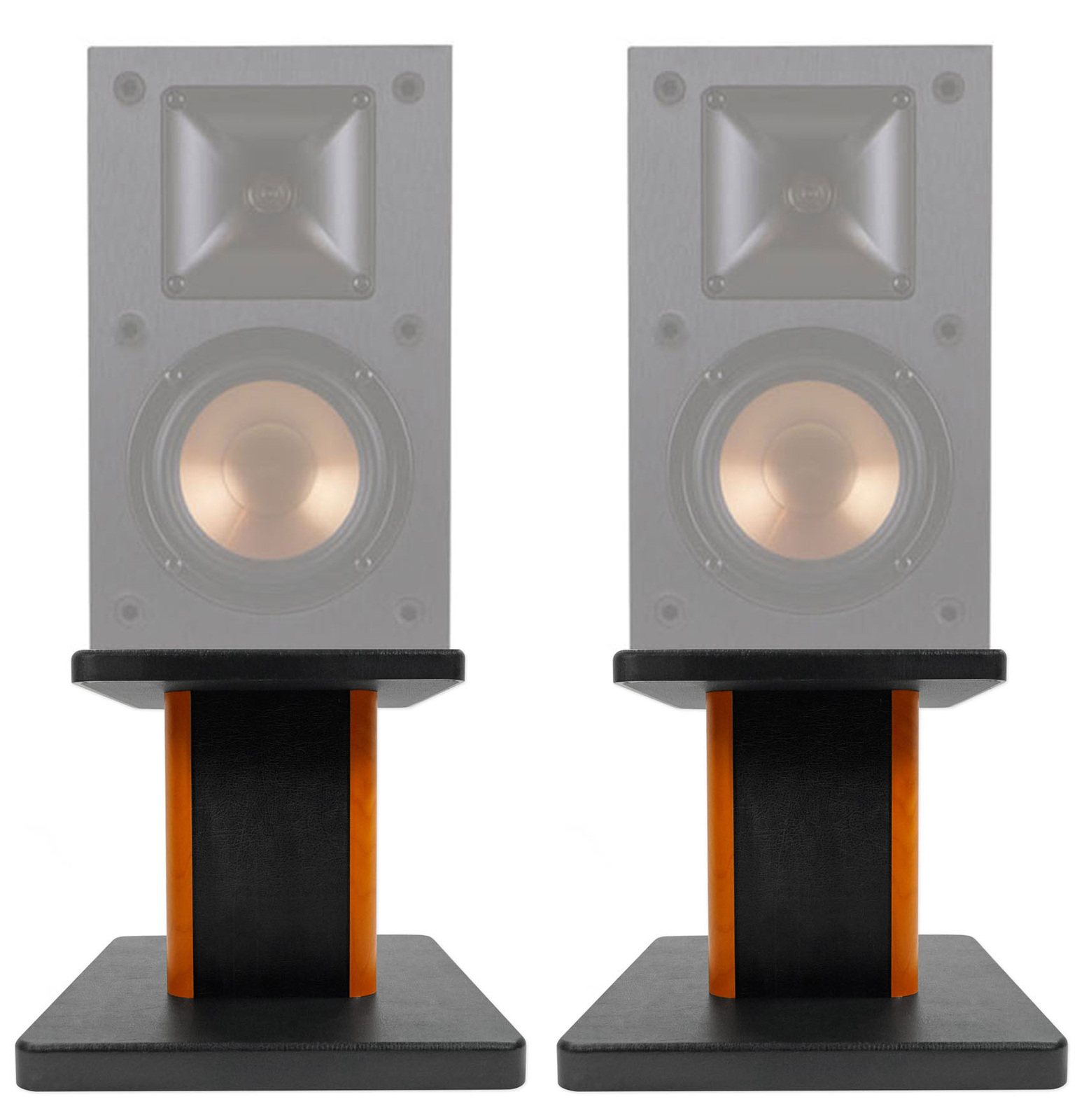 (2) 8” Wood Bookshelf Speaker Stands For Klipsch R-15M Bookshelf Speakers