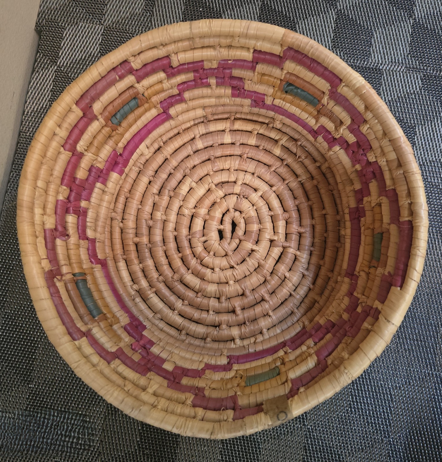 Round Woven Basket 8.75" Top Diameter; 7" Bottom Diameter; 3.25" Depth
