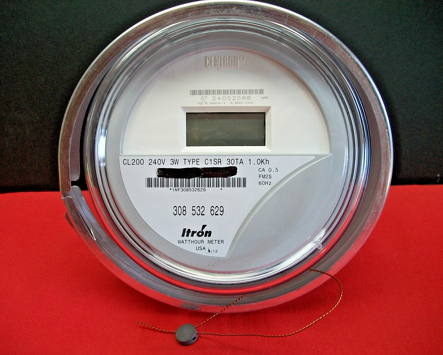 Itron CL200 Watt Meter, 240V, 3W, C1SR,  "0" Read, w/sealing ring & copper seal