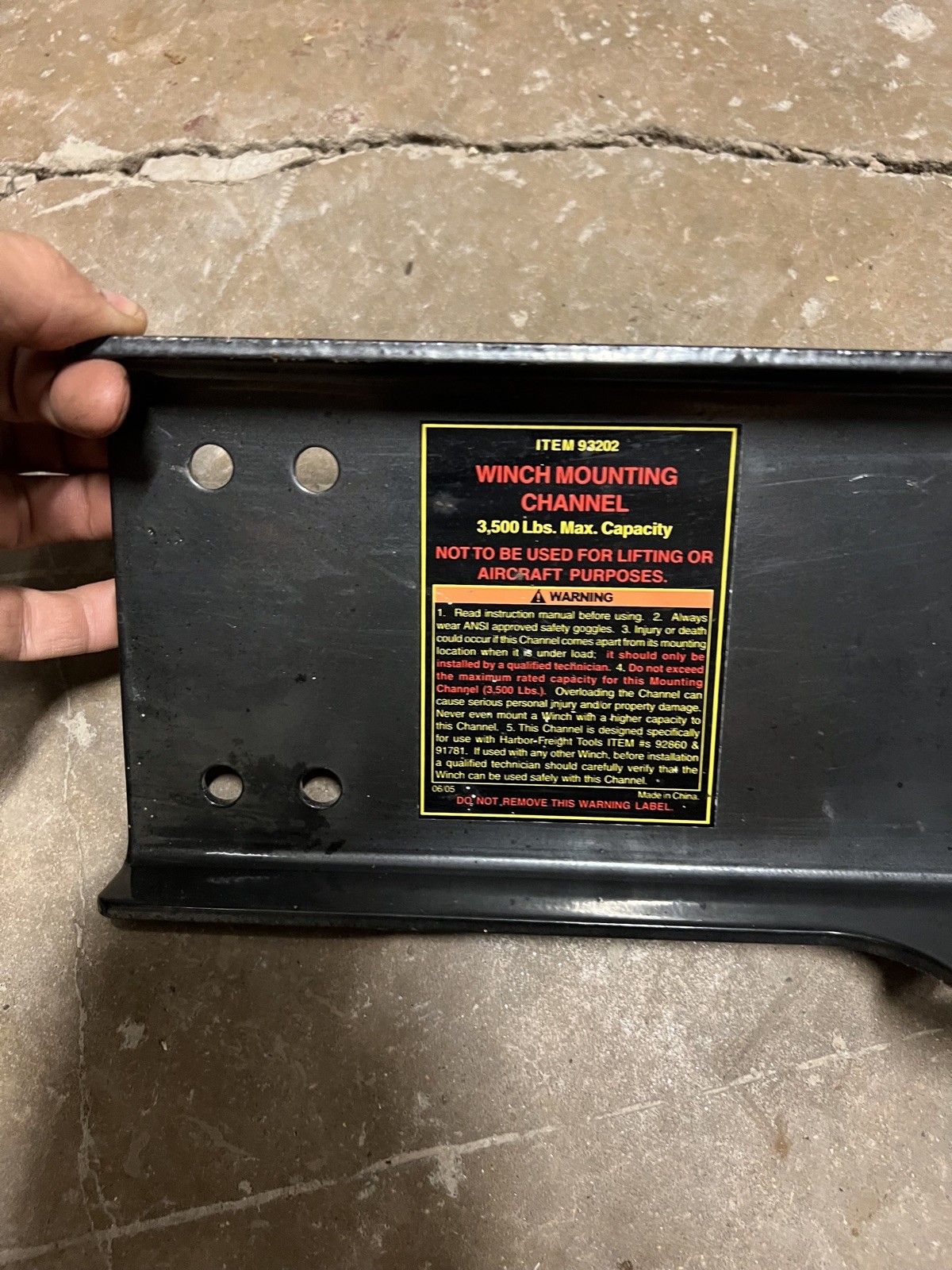 3500lbs Winch Mounting Channel Universal
