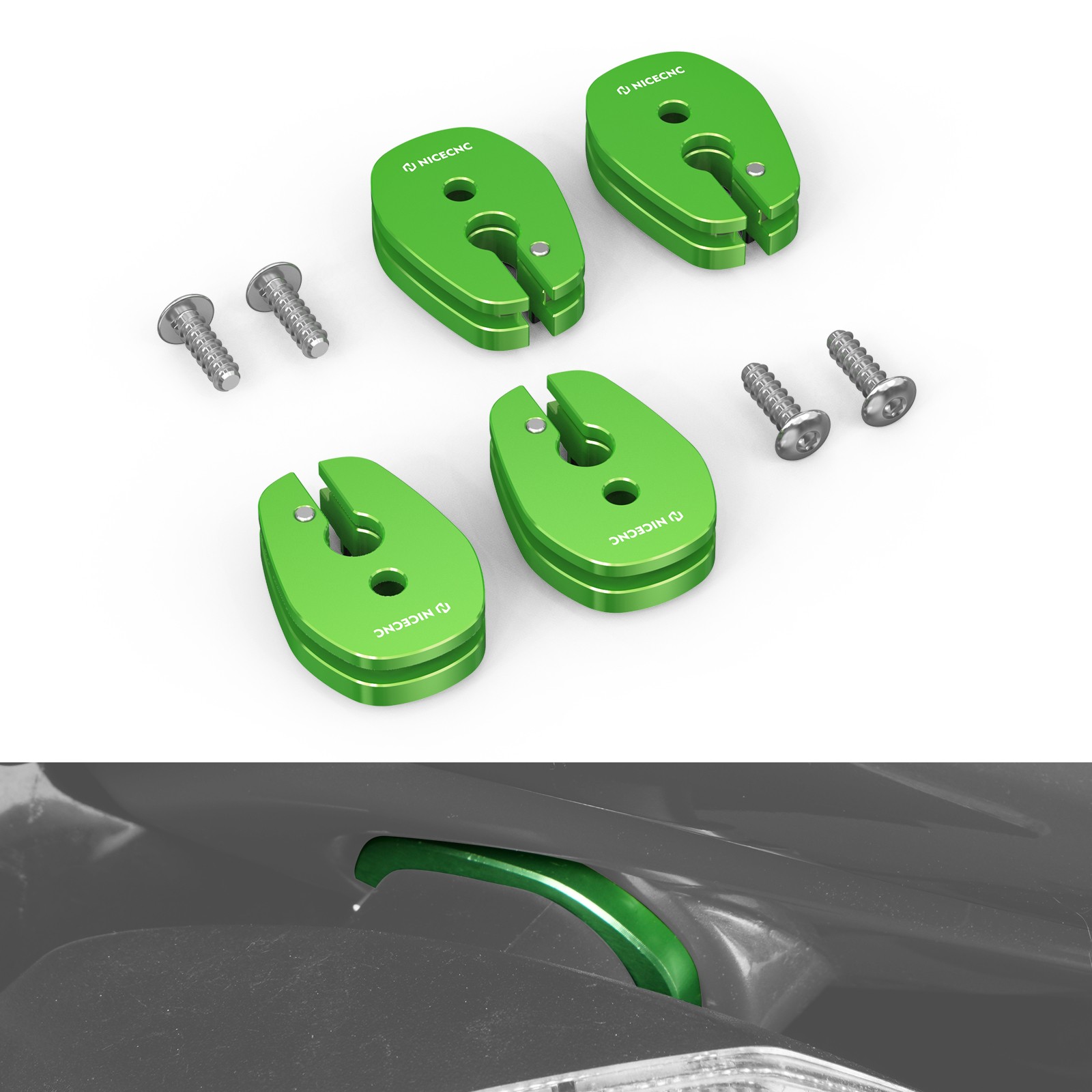 Fits Kawasaki KLR 650 08-18 Slotted Blinker Stalk Elimination Adapter Plate Kit