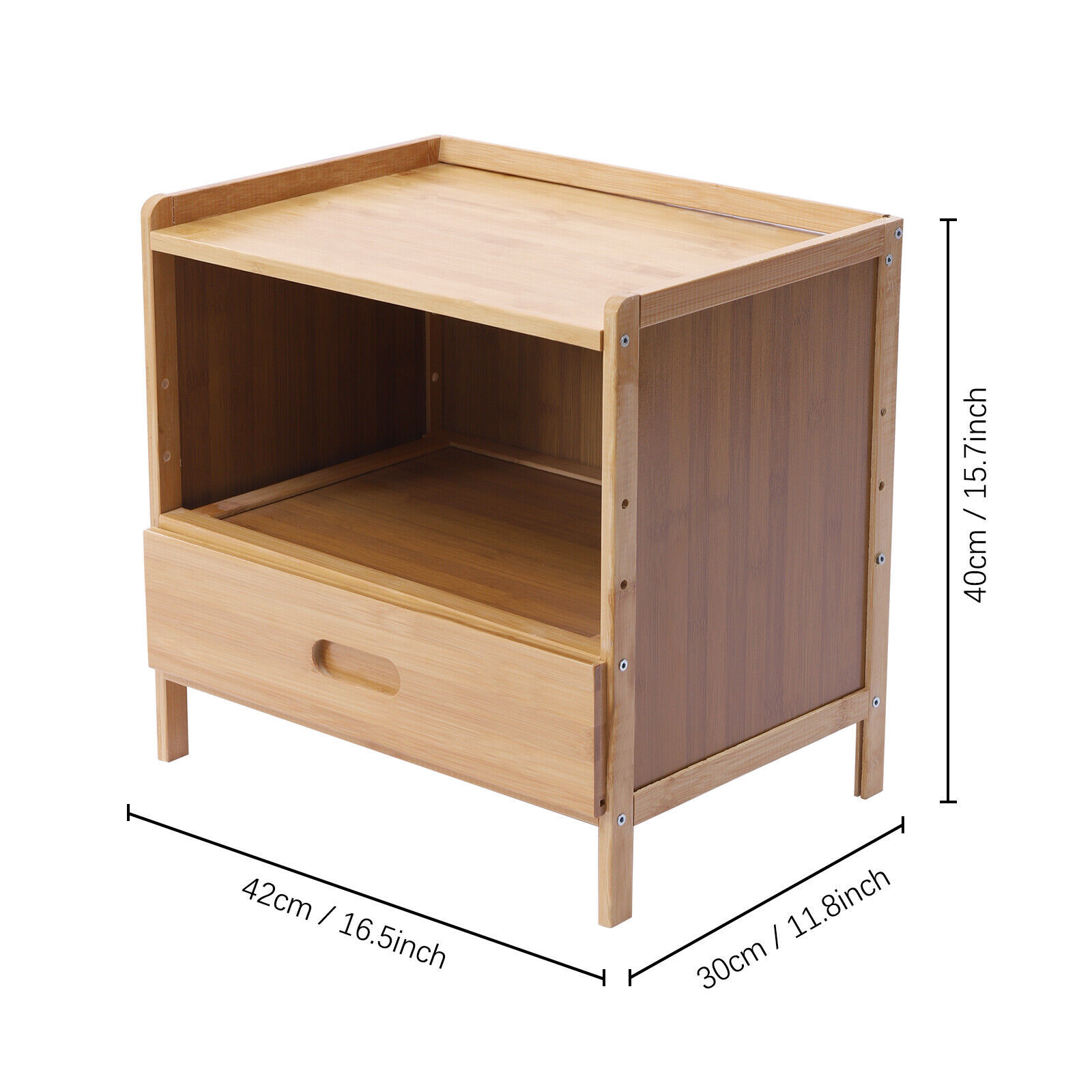 Nightstand End Table w/ pull-out drawer Storage Organizer Bedside Table