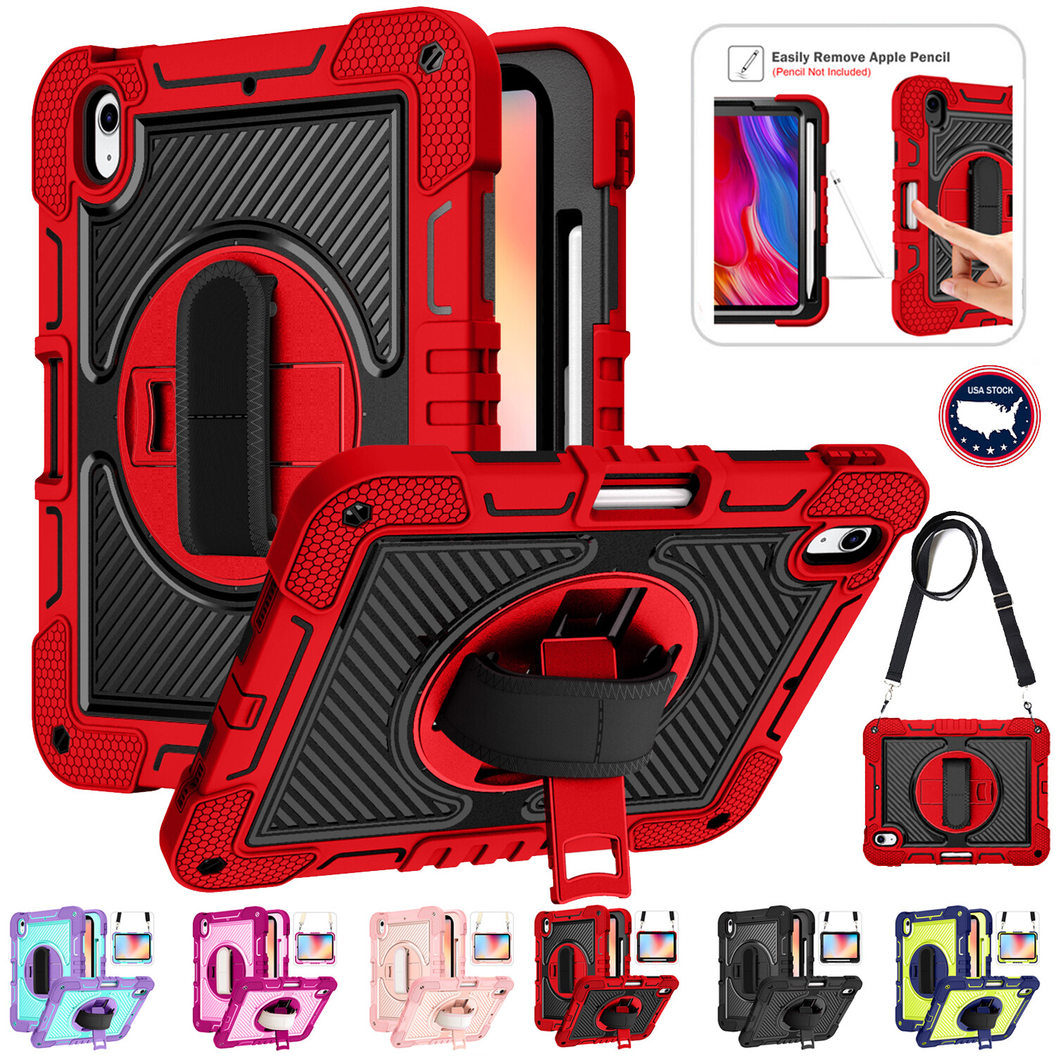 Kids Rotating Handle Stand Case For iPad 10th Generation 10.9 & 11th (A16 Model)