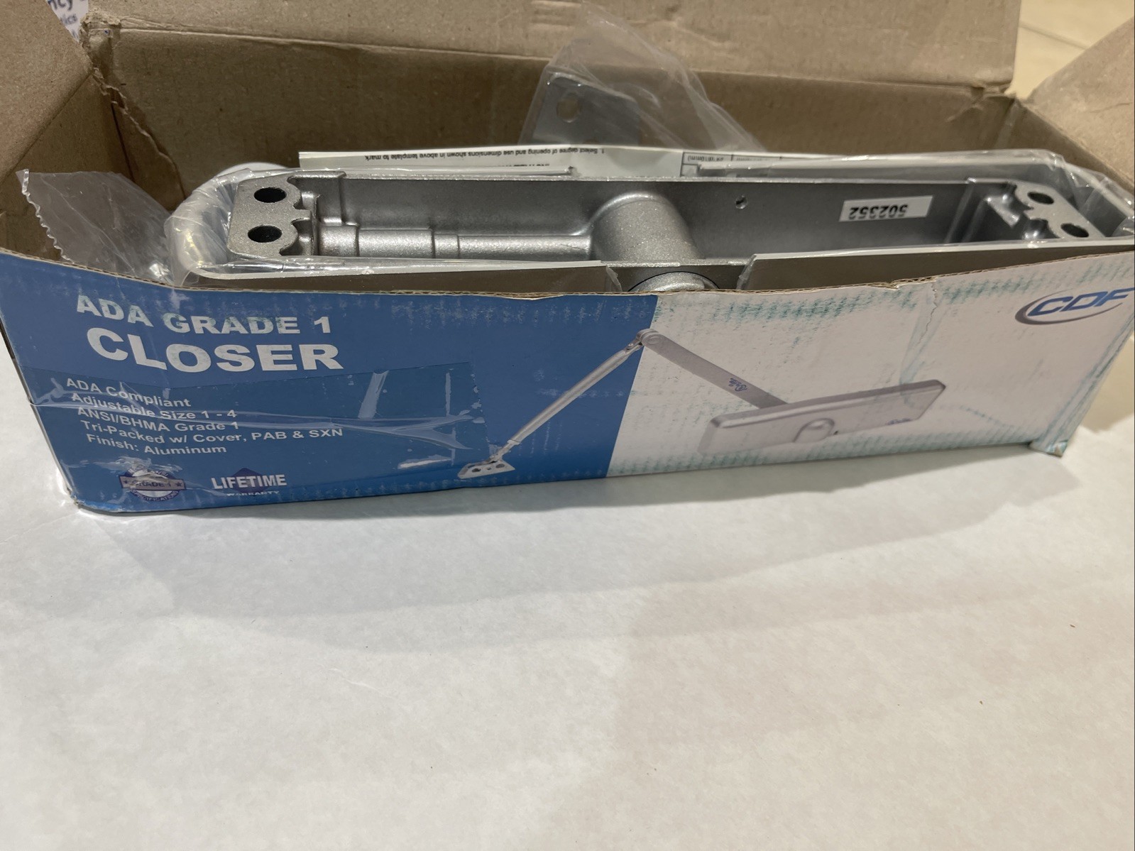 CDF Commercial Adjustable Door Closer TC2201-ADA-PACOVSXN-AL-C New