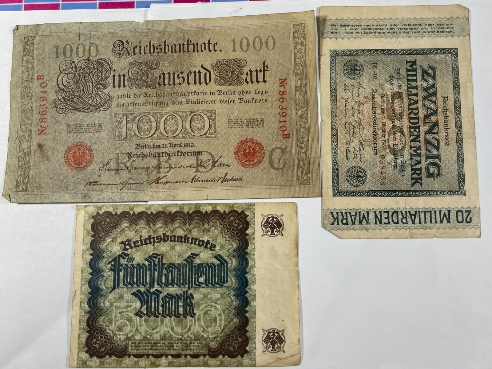 Germany 7 Diff. old notes mixed grades (#751)
