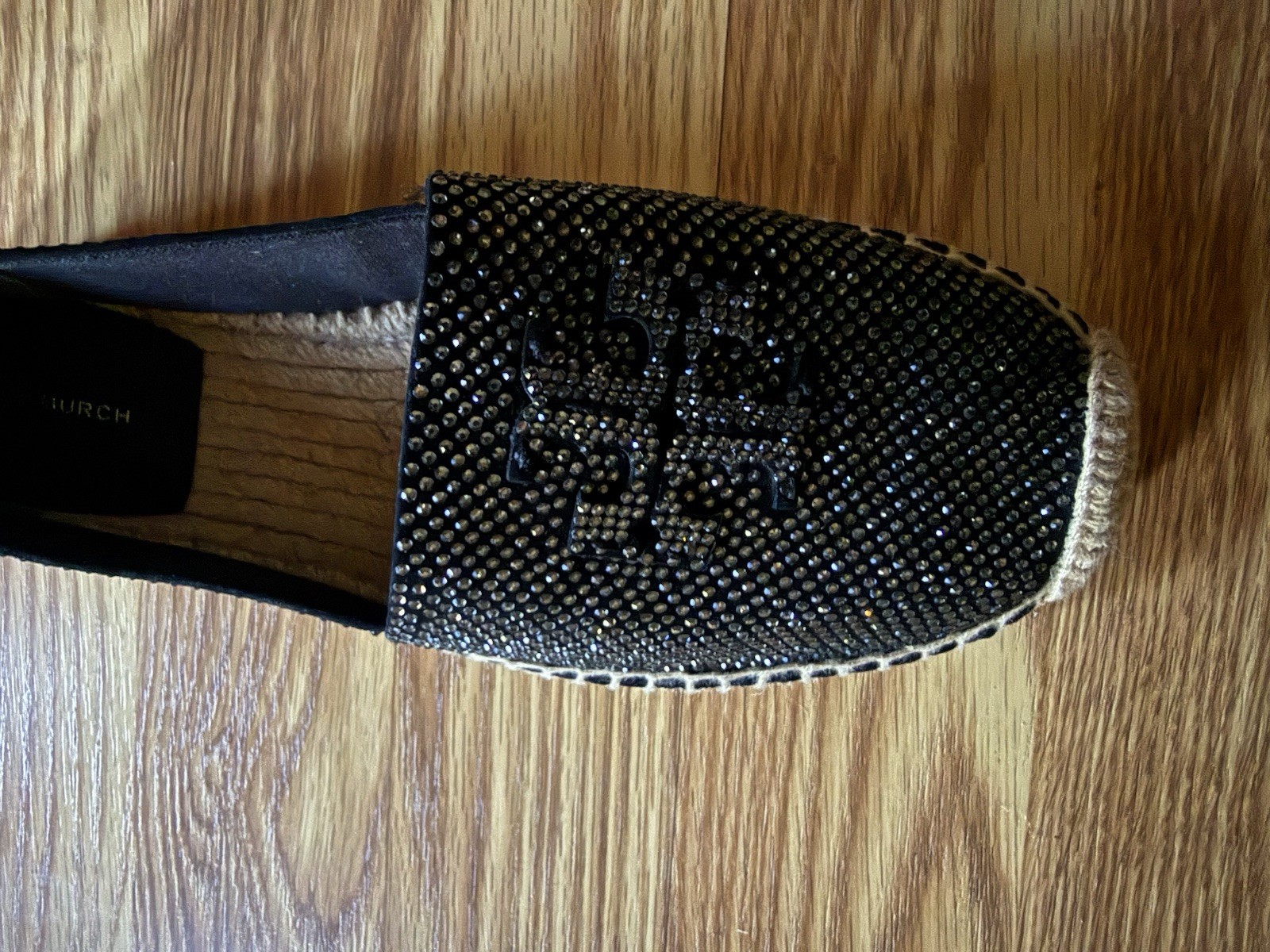 Tory Burch Everly Espadrille Royal Suede in Perfect Black Size 7