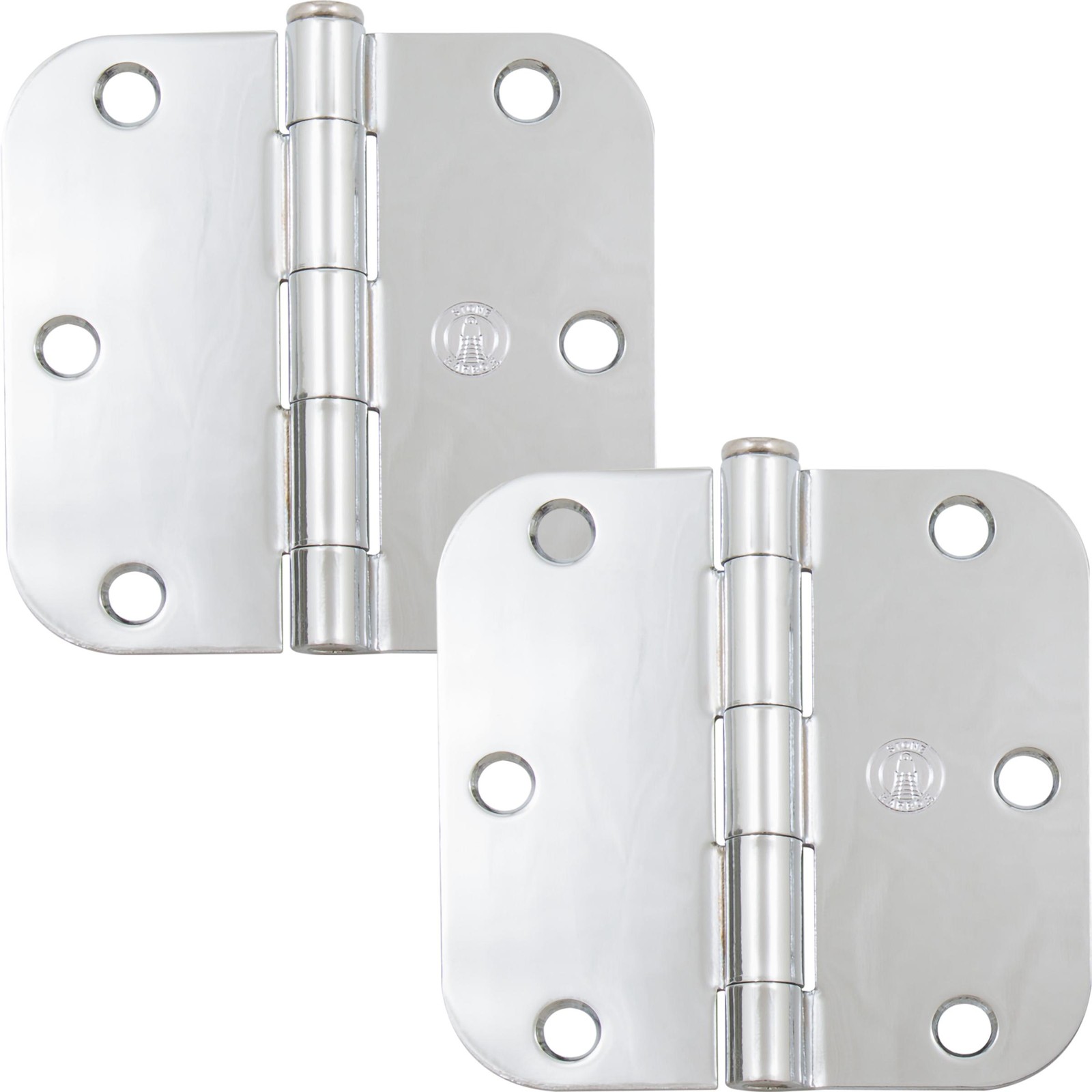 Standard Hinge, 3-1/2 Inches, 5/8" Radius Corner, 2-Pack, Polished Chrome by Sto