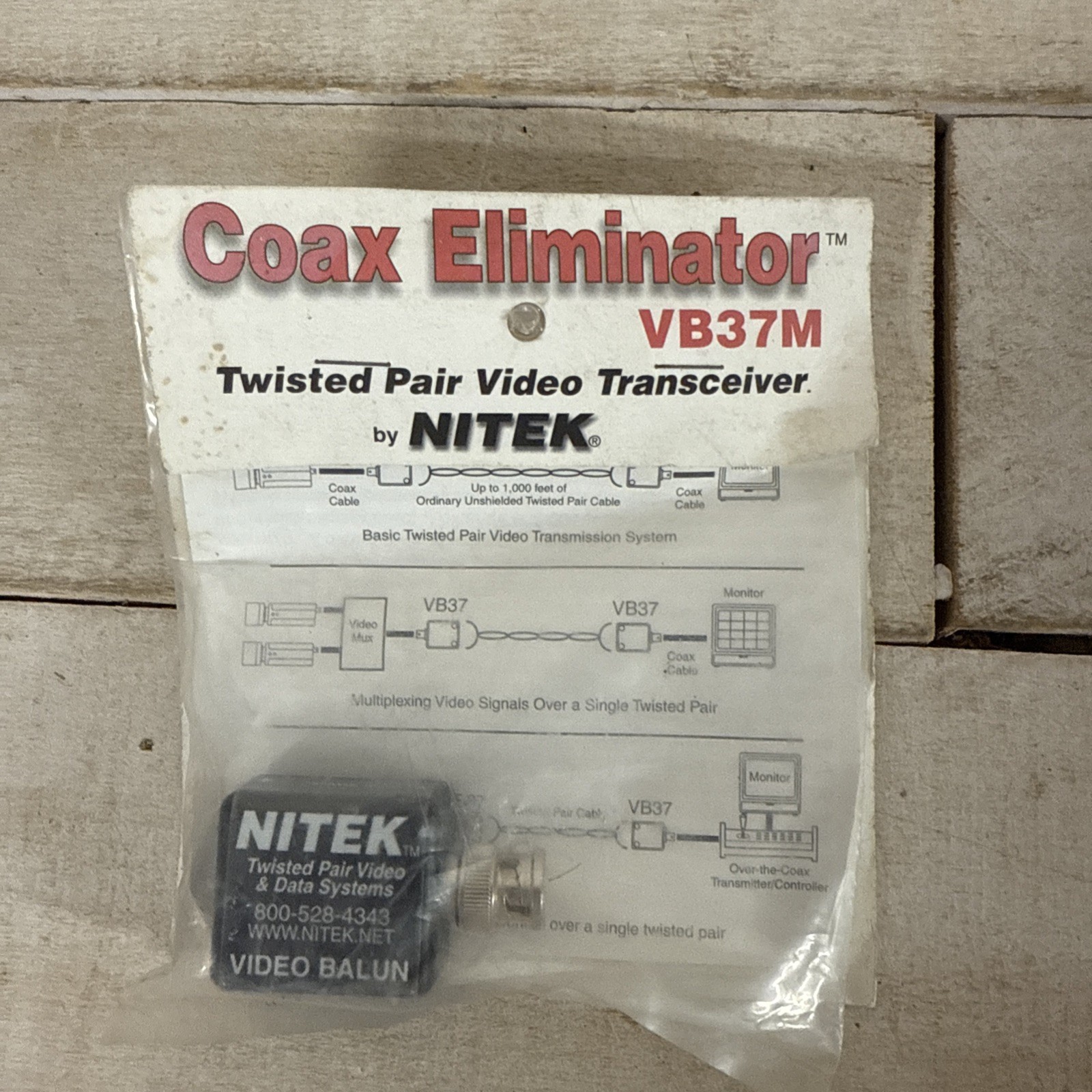 Nitek-VB37M- Video Balun Twisted Pair Video New In Pack Fast Shipping