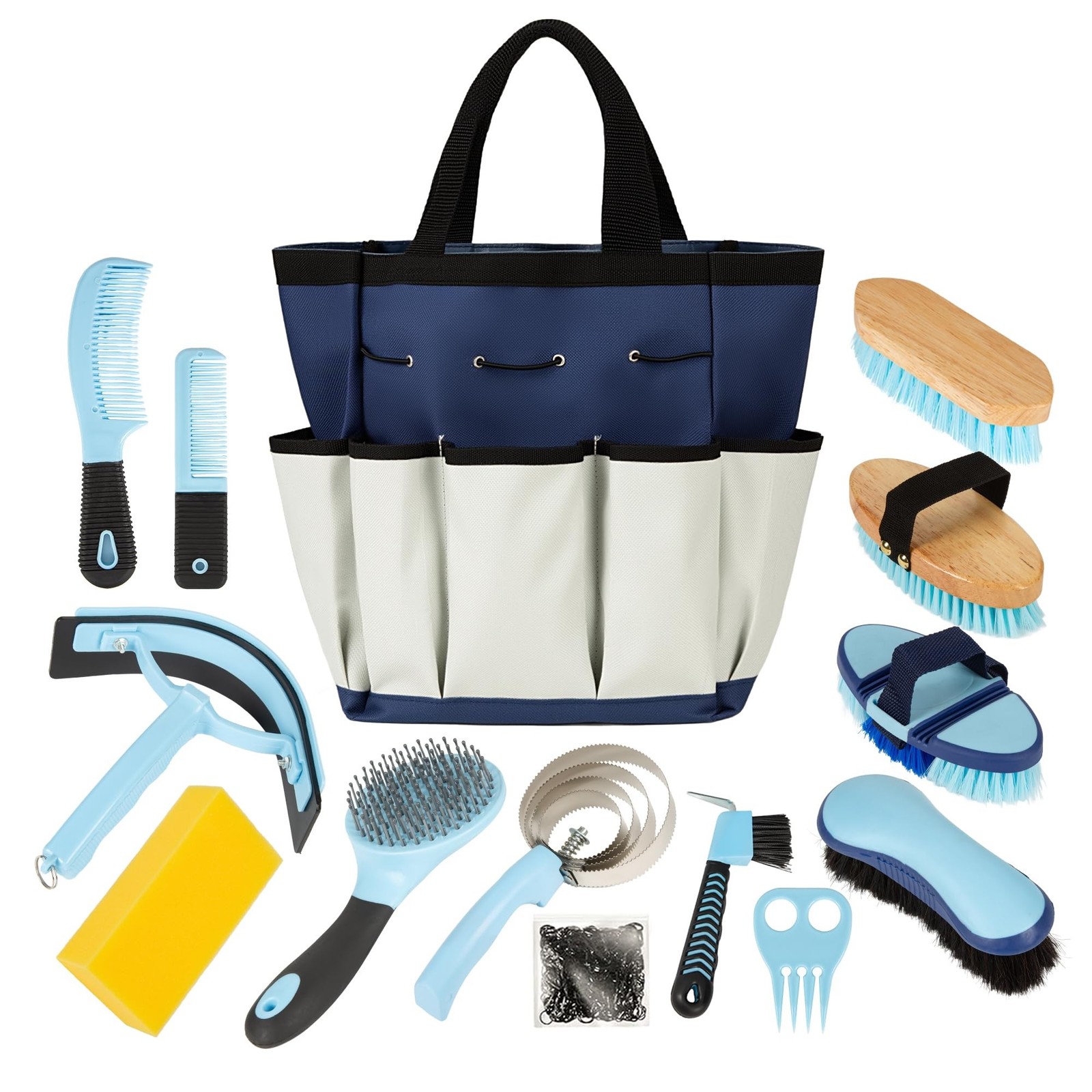 Horse Grooming Kit, 14-in-1 Professional Horse Brush Supplies Set for Groomin...
