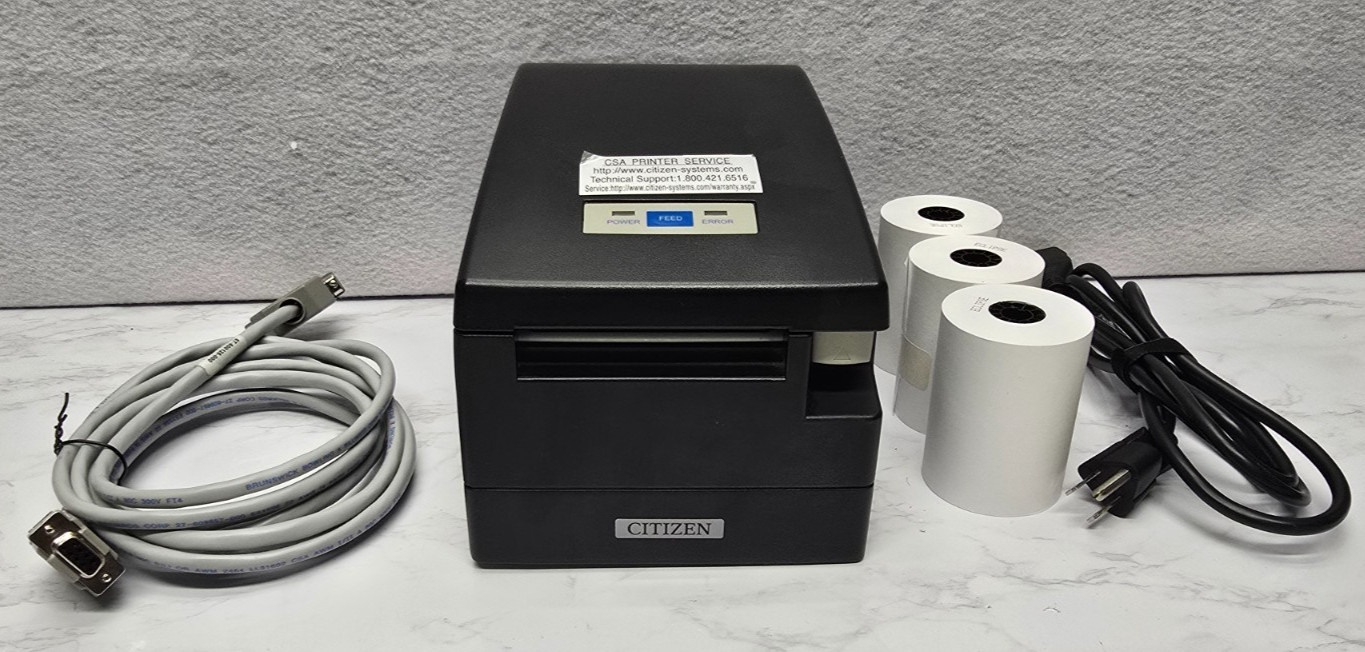 Citizen CT-S2000 POS Receipt Printer – Thermal Barcode W/ 3 Rolls & Cable