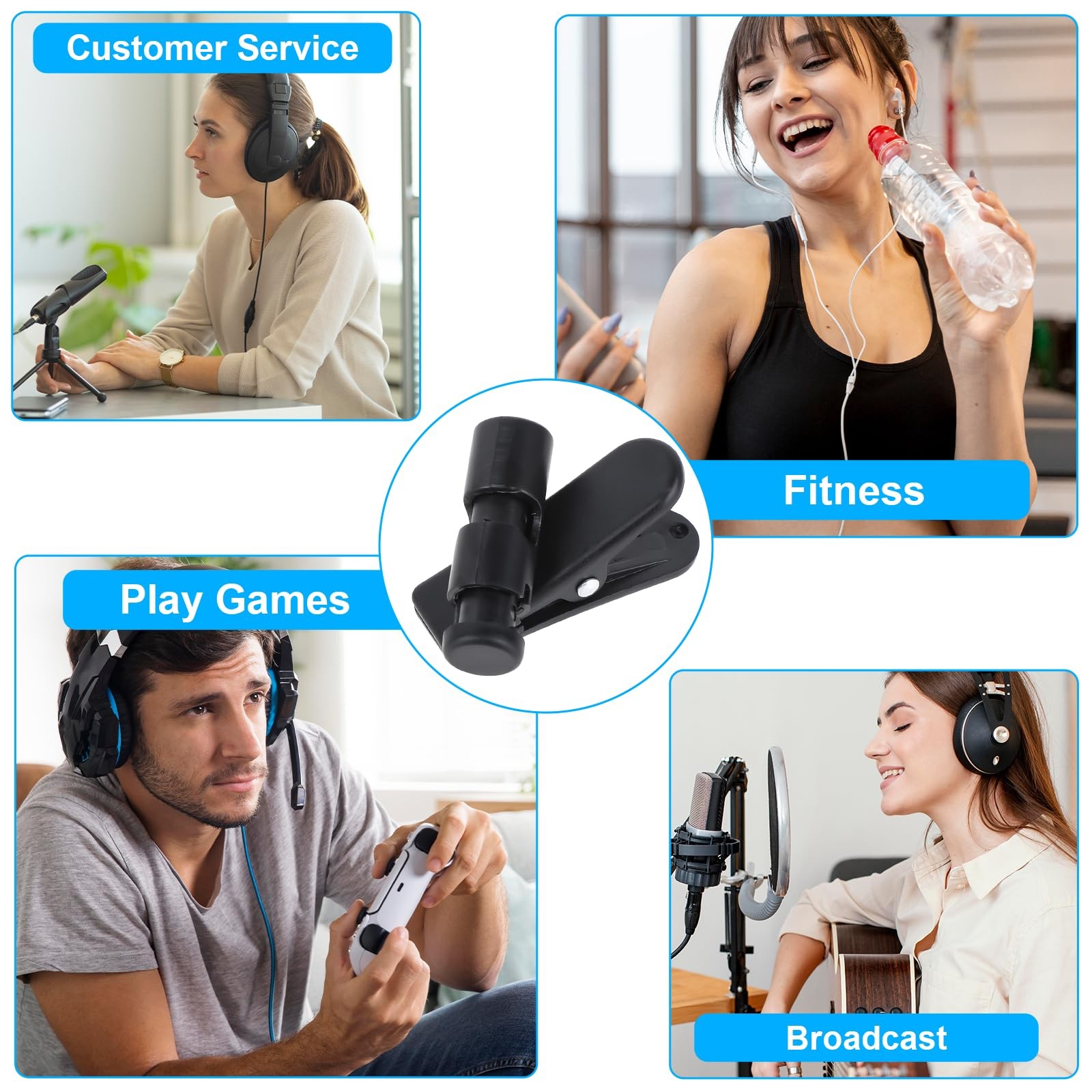 5 Pack Headphone Wire Clips Headset Cord Clip Earbud Cable Cord Clamp