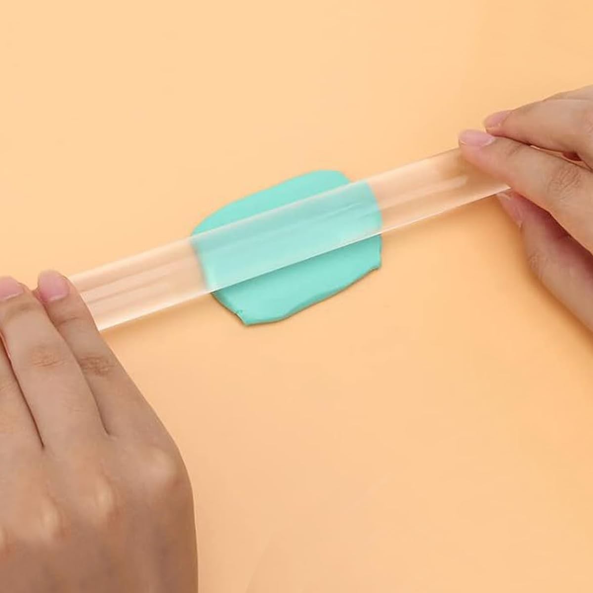 8Pcs Polymer Clay Cutter Tools, Acrylic Roller Clay Rolling Pin, Clear Rectangle
