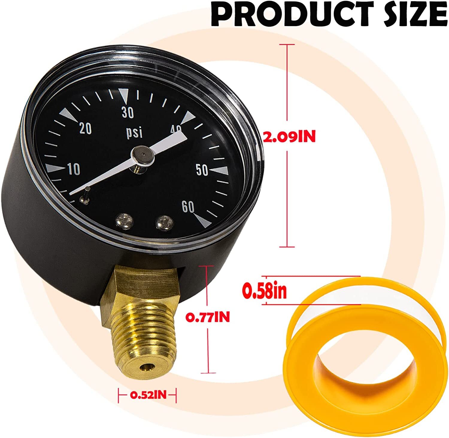 R0556900 0.25" MPT 0-60psi Pressure Gauge for Zodiac Jandy CS CJ Series CS100