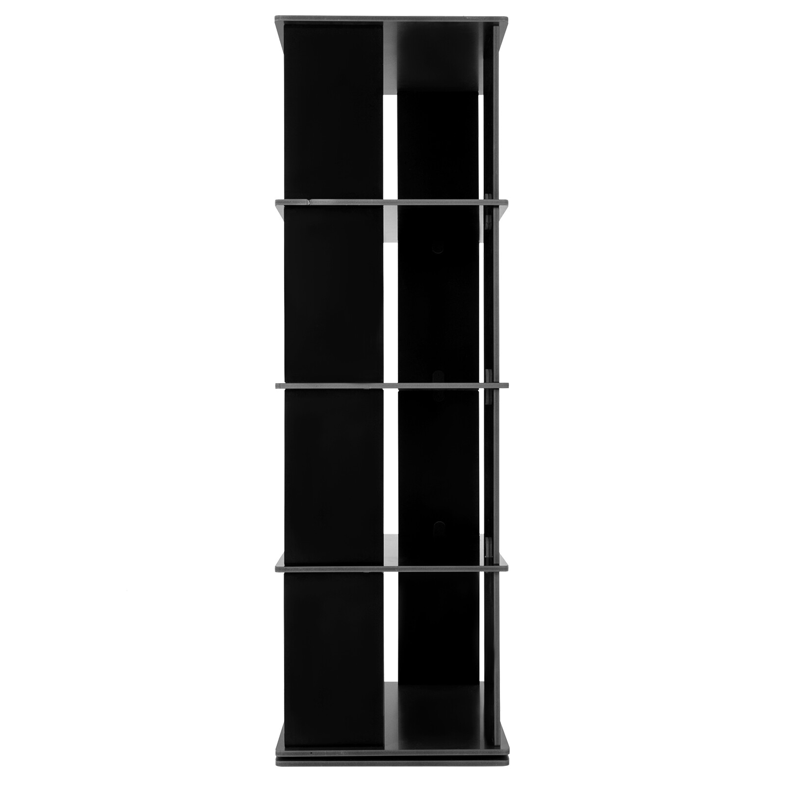 Black Bookcase Storage Shelf 360° Rotating Bookshelf Freestanding Display Rack