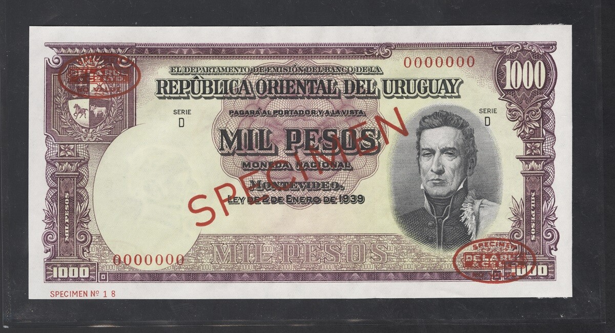 Uruguay Banknote Specimen  P 4s