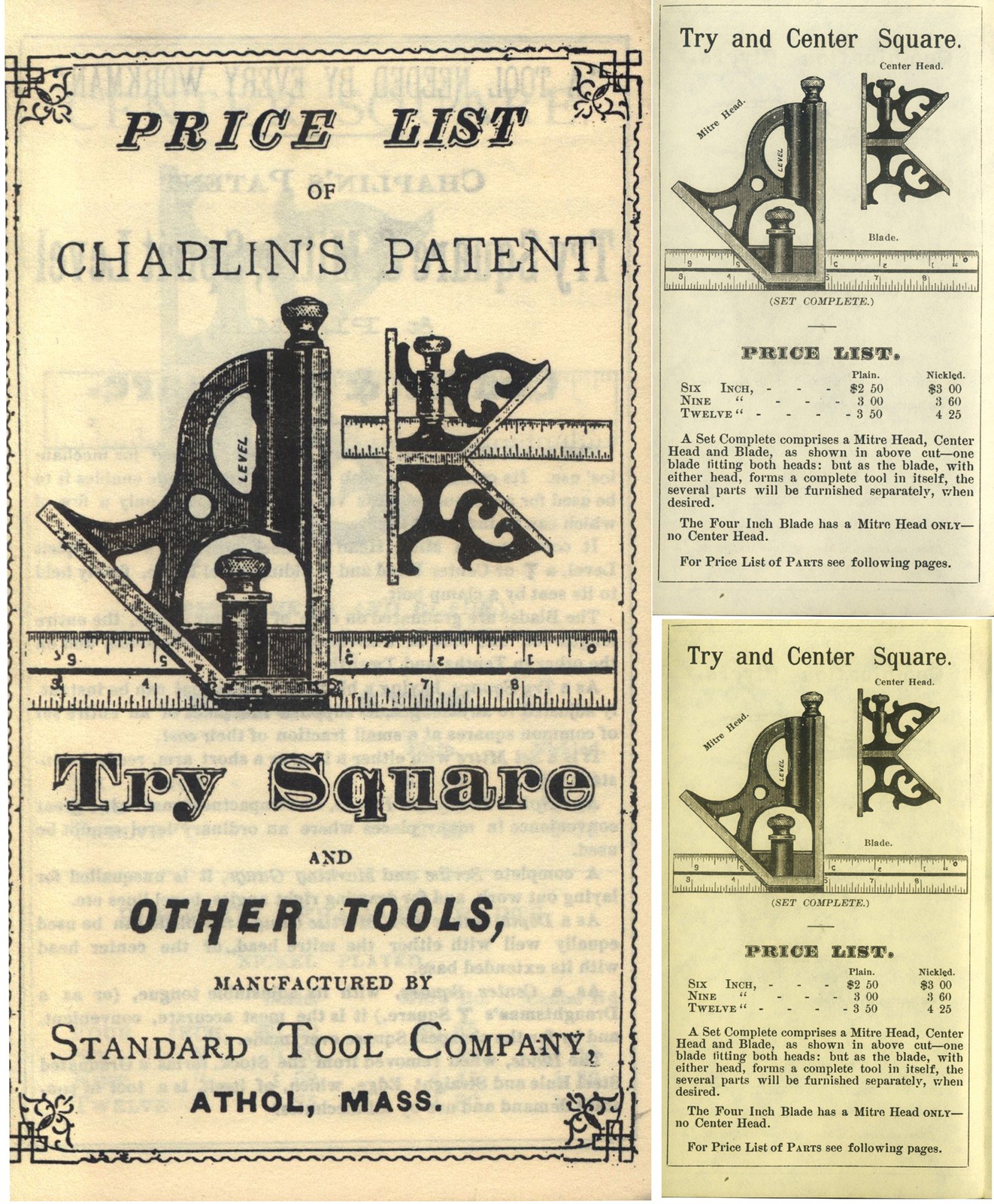 Reprinted Copy of Promotional Booklet for Chaplin's Patent Squares- mjdtoolparts