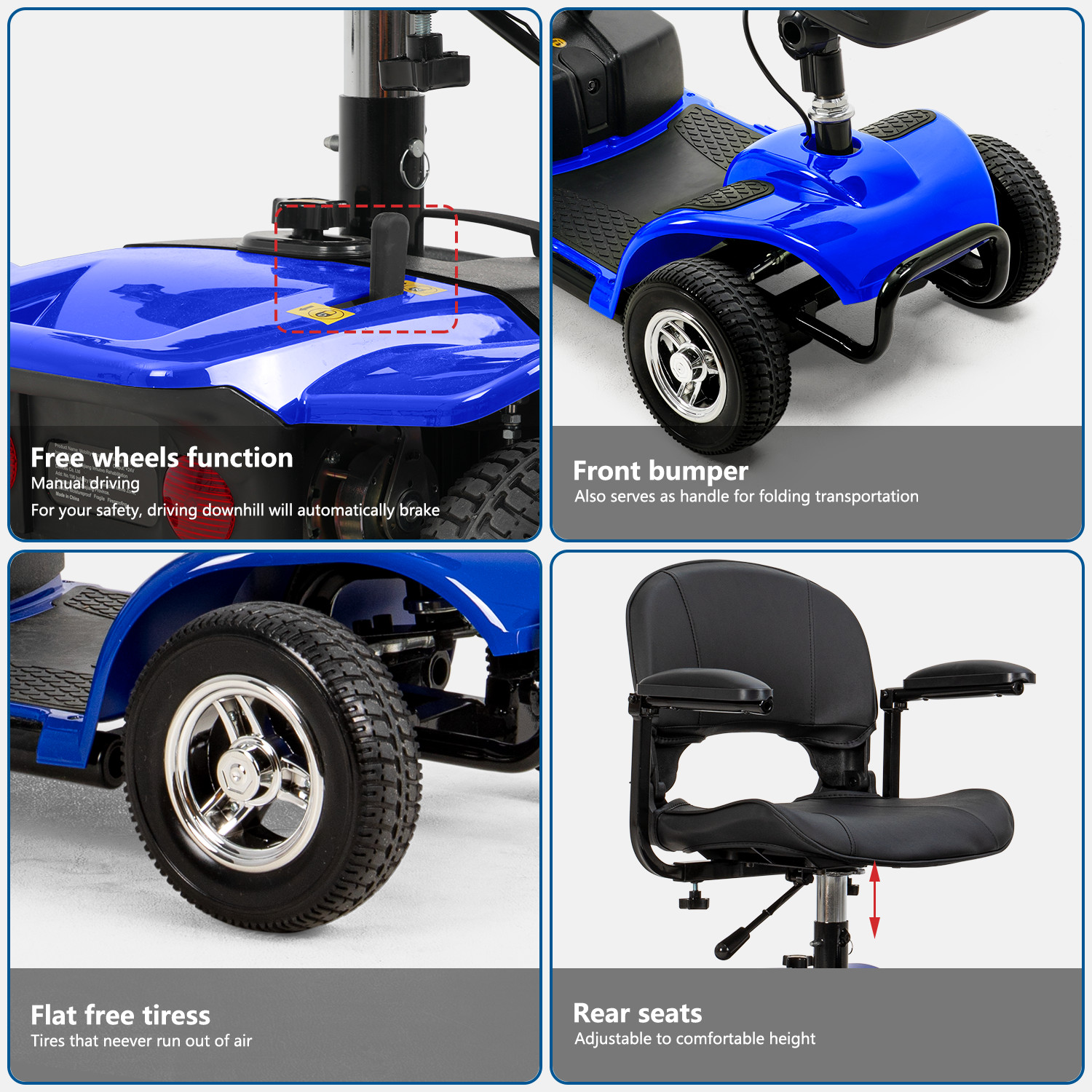 4 Wheels Mobility Scooter Power Heavy Duty Electric Wheelchairs For All Terrain
