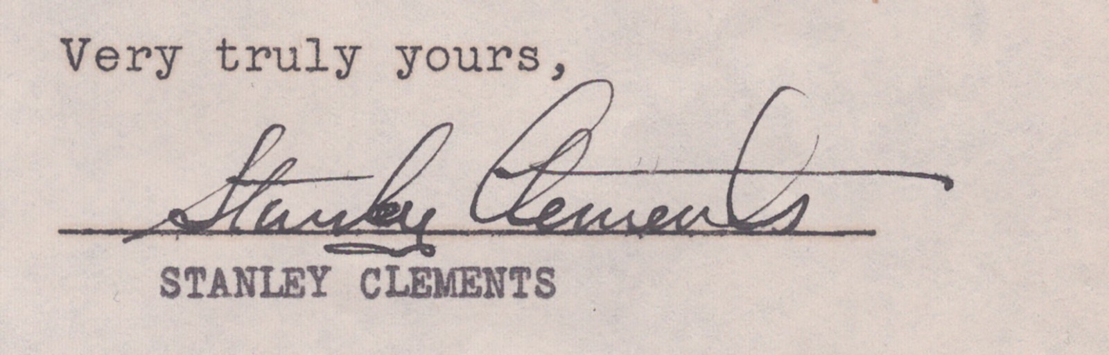 STANLEY CLEMENTS - DOCUMENT DOUBLE SIGNED 05/21/1947