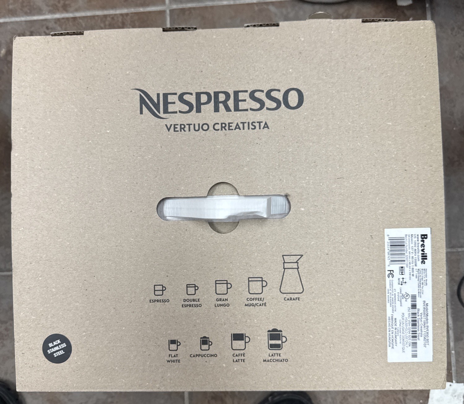 Breville Nespresso Vertuo Creatista Black Stainless Steel Brand new