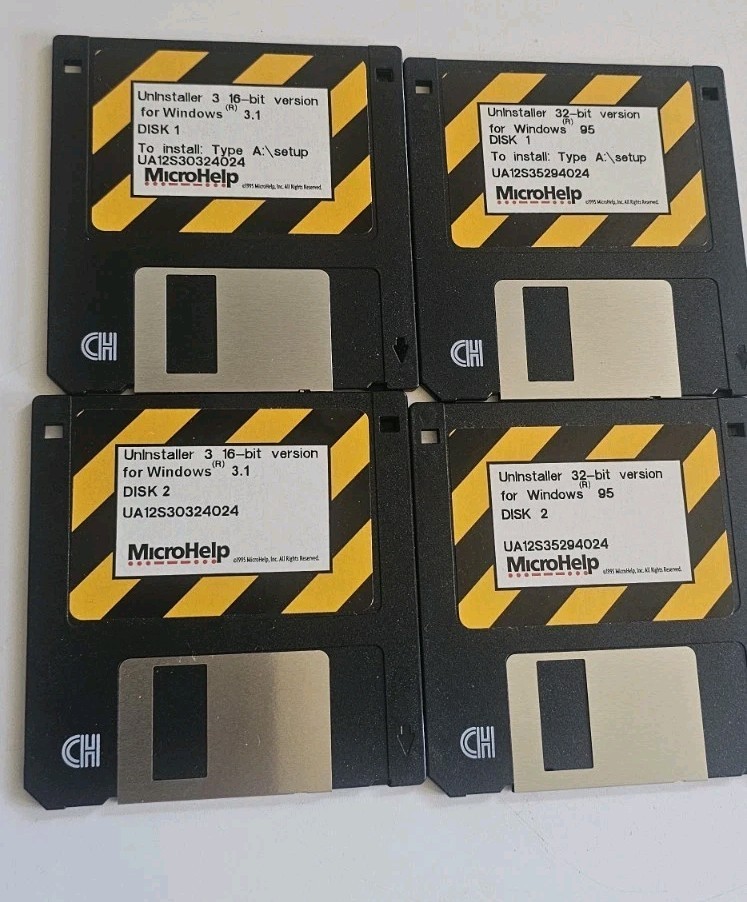 Uninstaller Windows 95 3.1 Microhelp Floppy