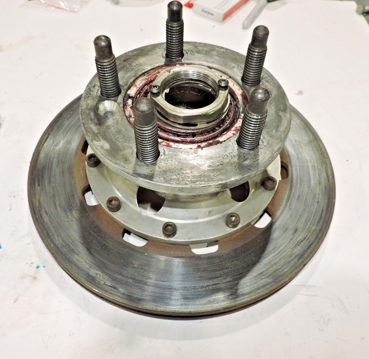 Howe alum. 5x5 hub w/ bearings / studs, seal, rear rotor Late Model NASCAR