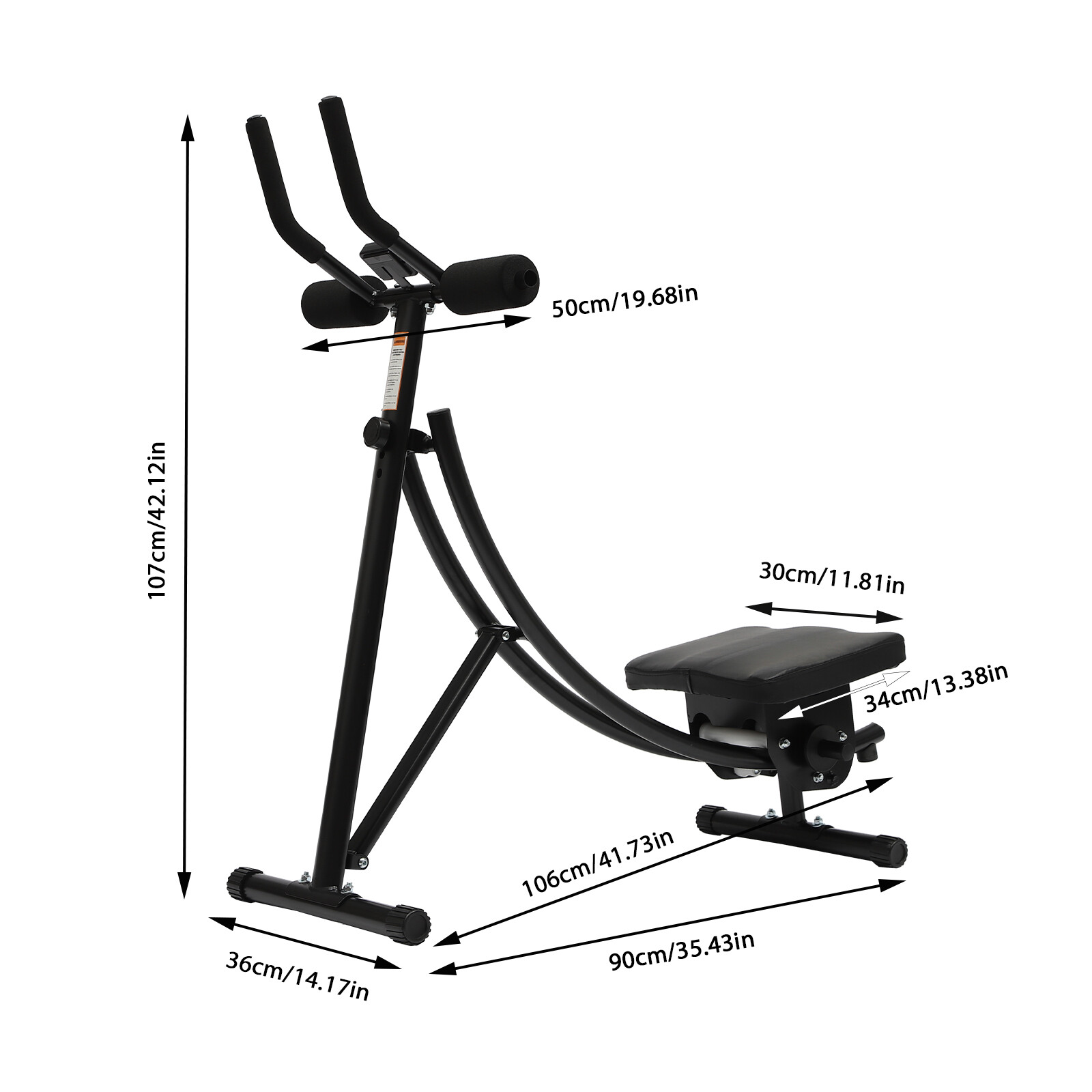Ab Exercise Bench Abdominal Workout Machine Sit Up Bench Foldable W/ LED Display
