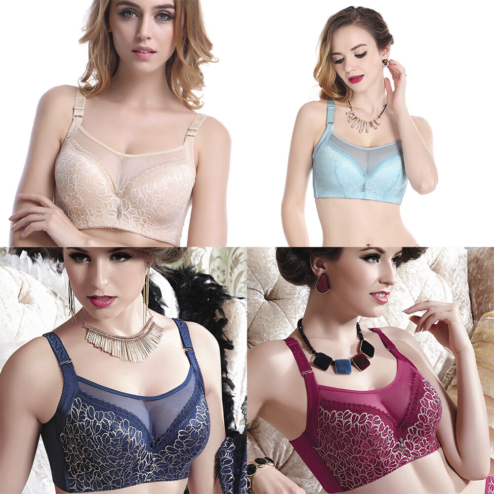 Womens Underwire Push Up Bra Sheer Sexy Lace Lingerie Underwear Plus Size