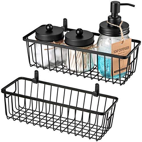 2 Pack Farmhouse Decor Metal Wire Bathroom Storage Organizer Small Basket Bins