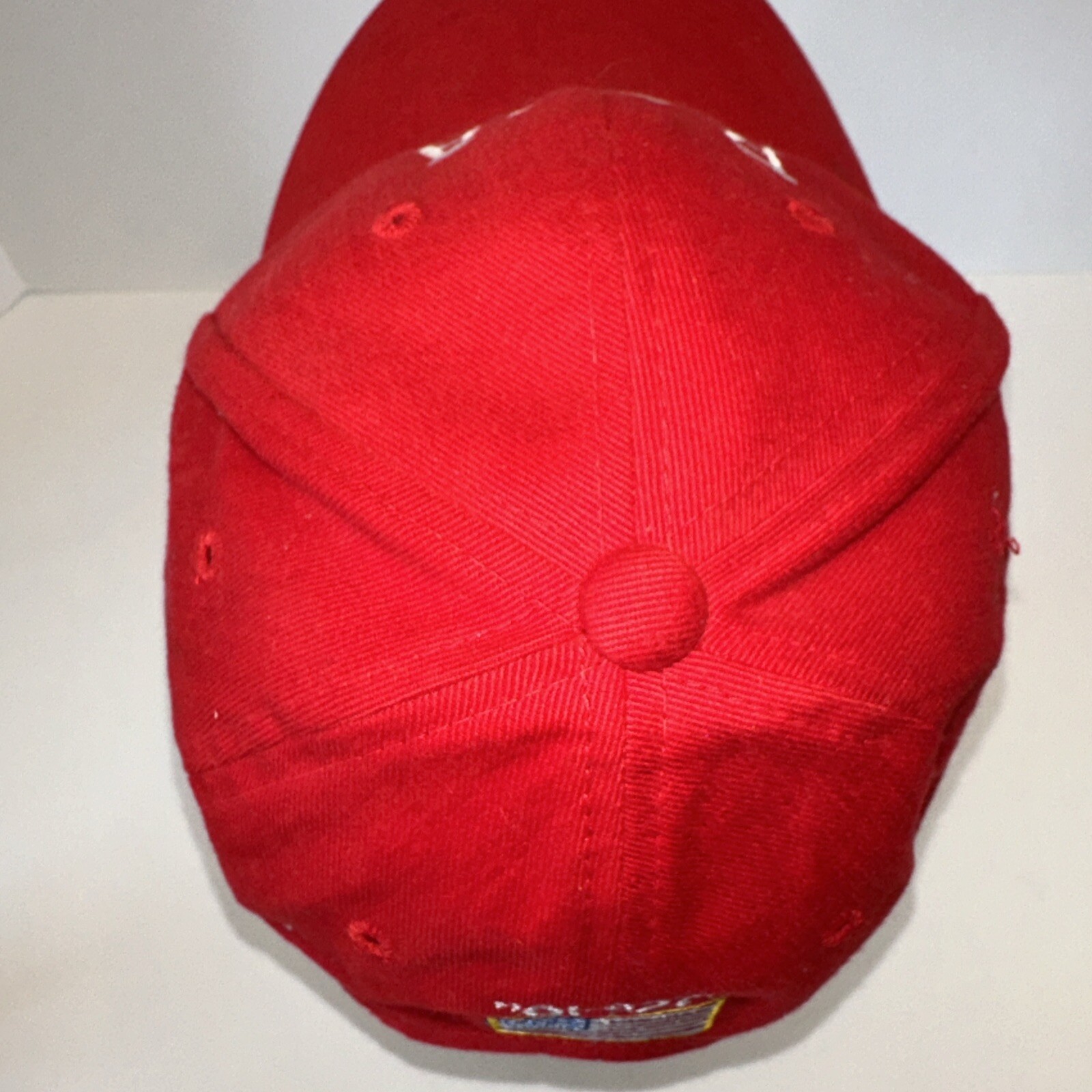 B-24A Flight Crew Red Hat Cap Hook Loop 01-927 Flag above Strap