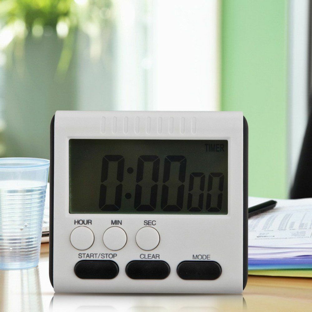 Large LCD Digital Kitchen Cooking Timer Count Down Up Clock Loud Alarm Magnetic