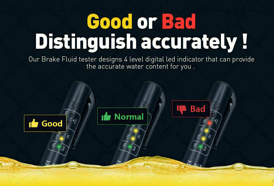Brake Fluid Liquid Oil Moisture Tester Pen Car Testing Tool For DOT3 DOT4