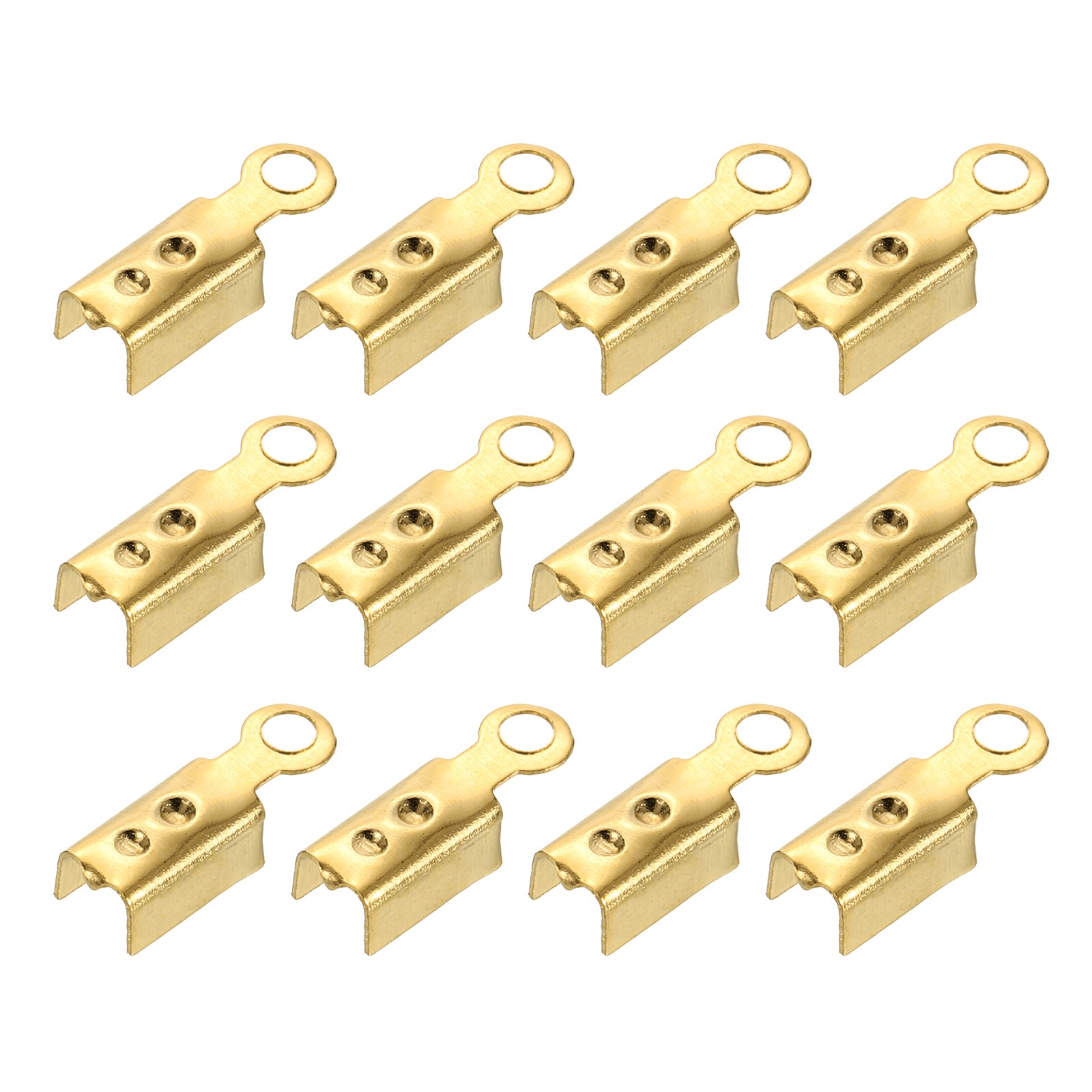 400 Pcs Fold Over Cord Ends, 10.2x2.5mm Ribbon Crimp Ends Cap (Light Gold)