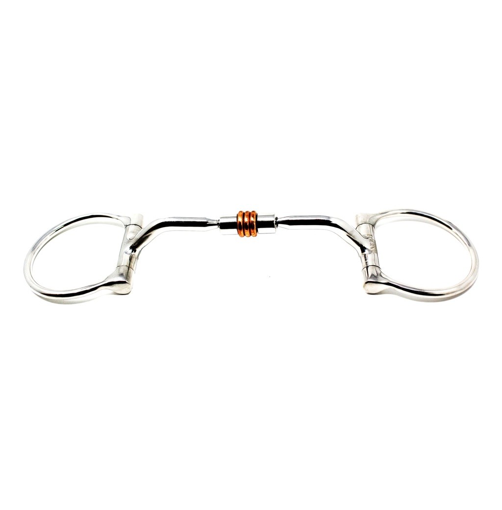 Horse Stainless Steel Mouth D-Ring Comfort Snaffle Bit Copper Rollers 35310v