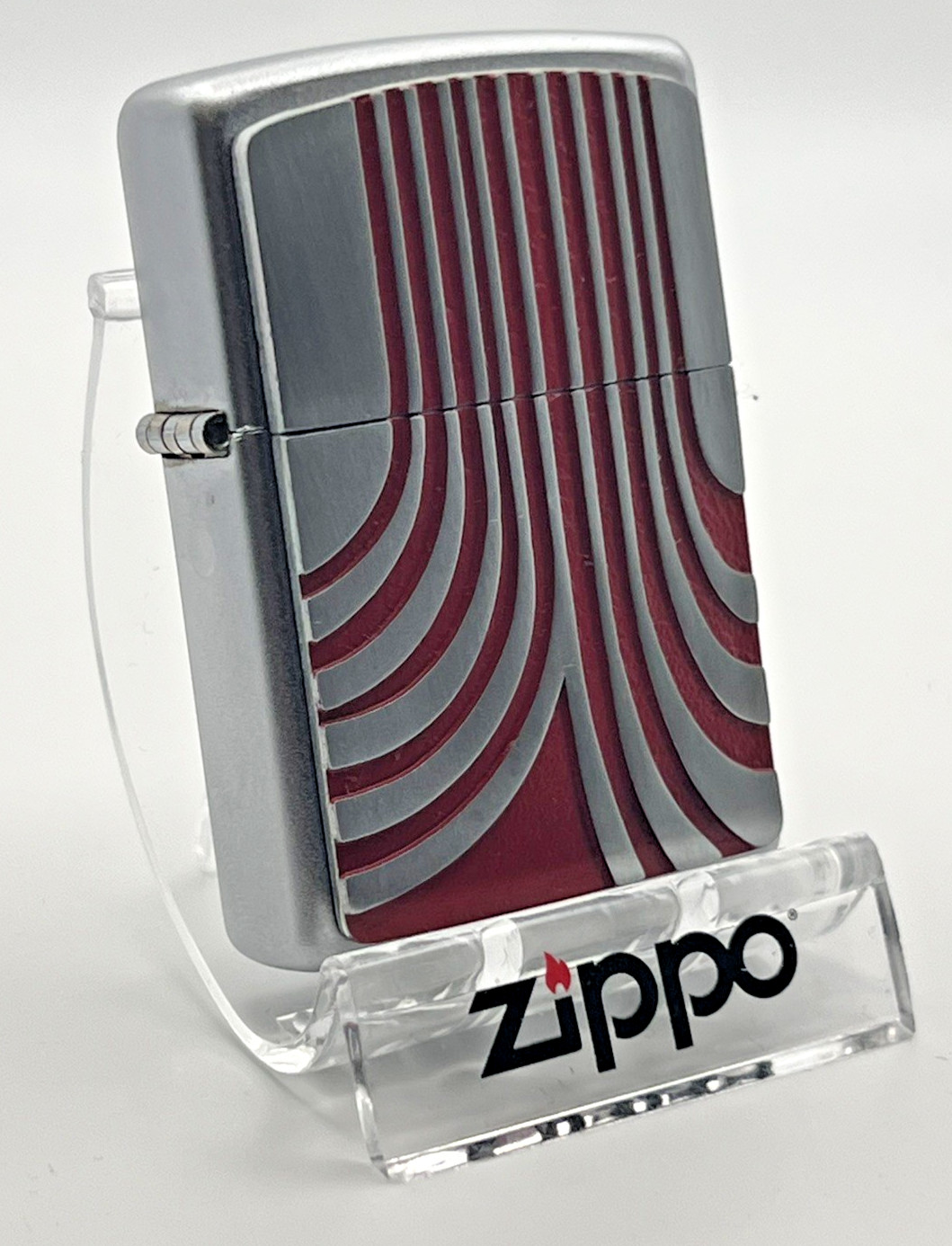 Genuine Brand New 2002 ZIPPO Lighter Lovely Unusual RED SEPARATE PATHS Emblem