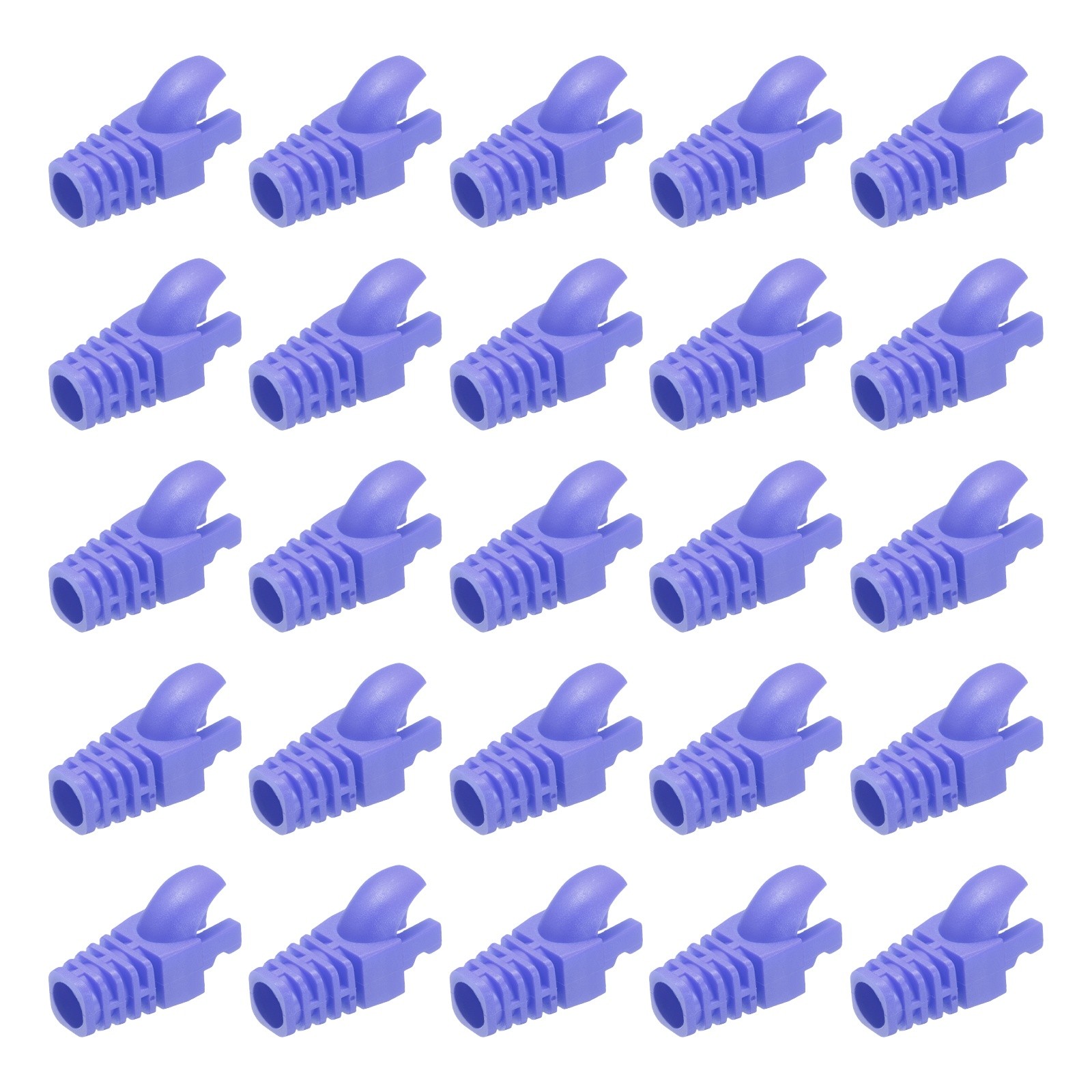 50Pcs RJ45 Plug Connector Cover Cat5 Cat5E Cat6 Cat7 Wire Guard Sleeves, Purple